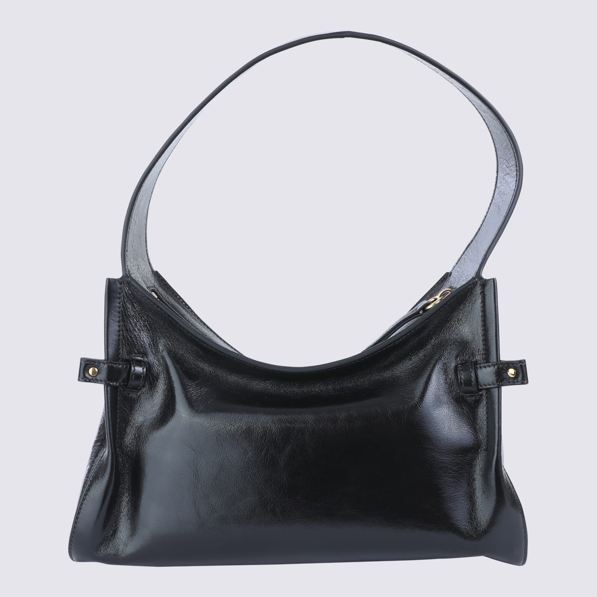 Chloé Leather Shoulder Bag Adorned With Charms In Black