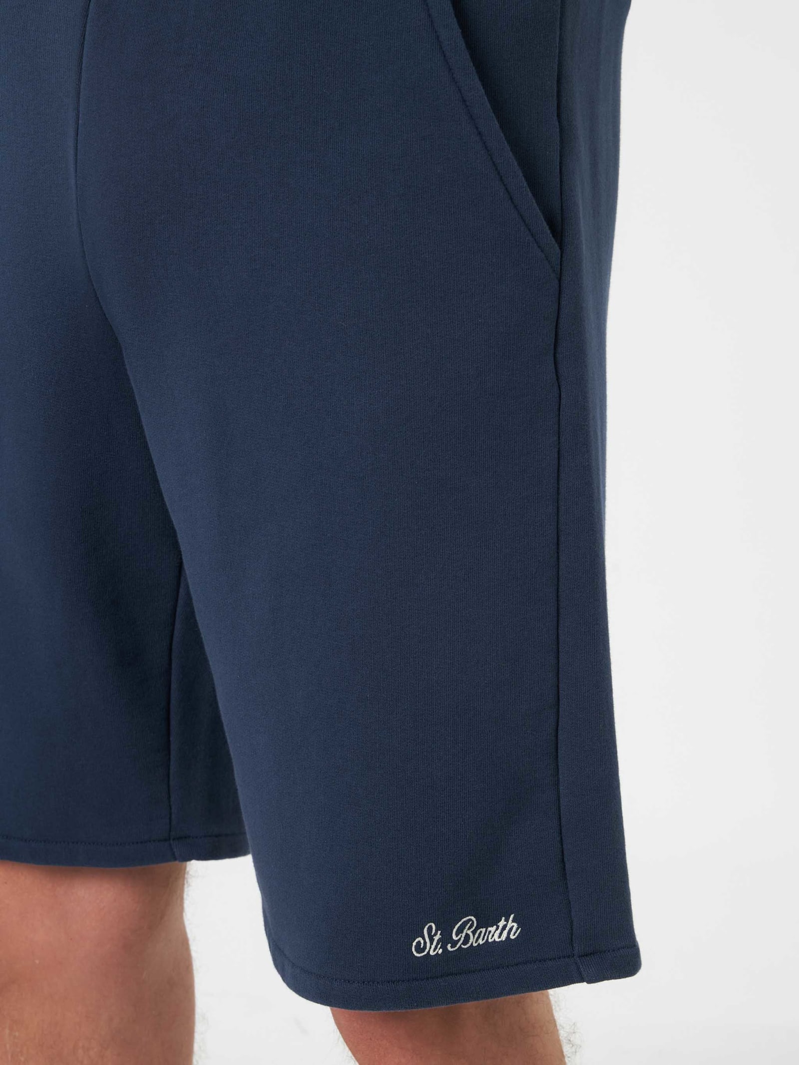Mc2 Saint Barth Randle Cotton Track Shorts In Blue