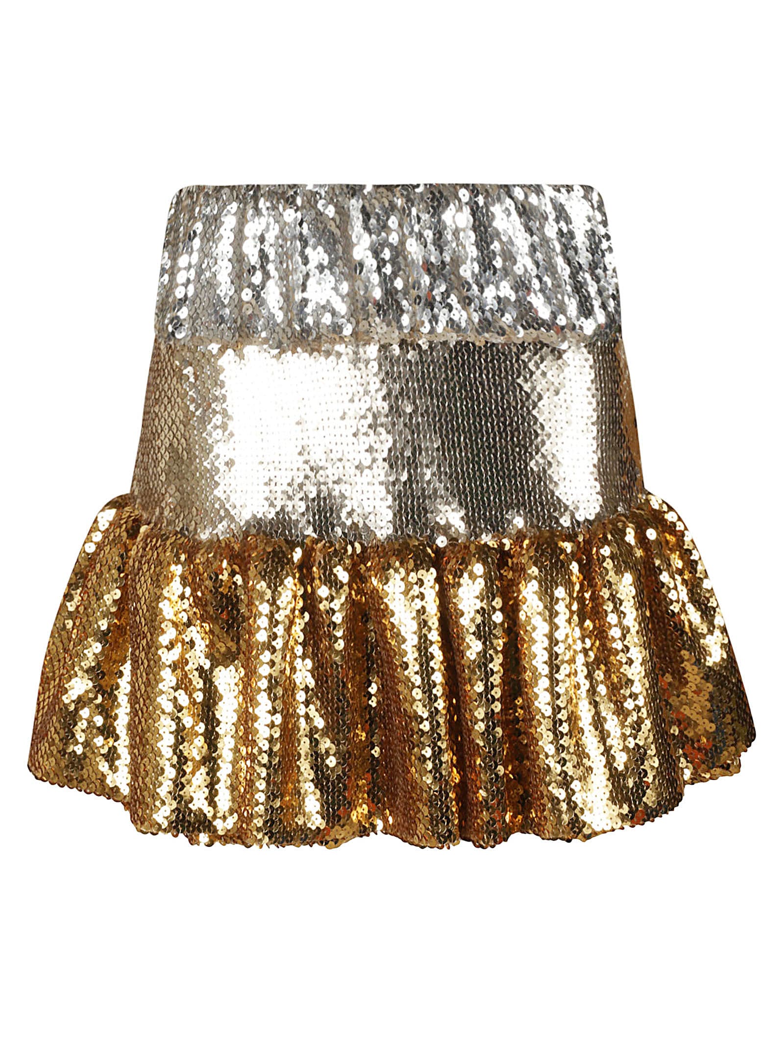 Paco Rabanne All-over Bead Embellished Metallic Short Skirt