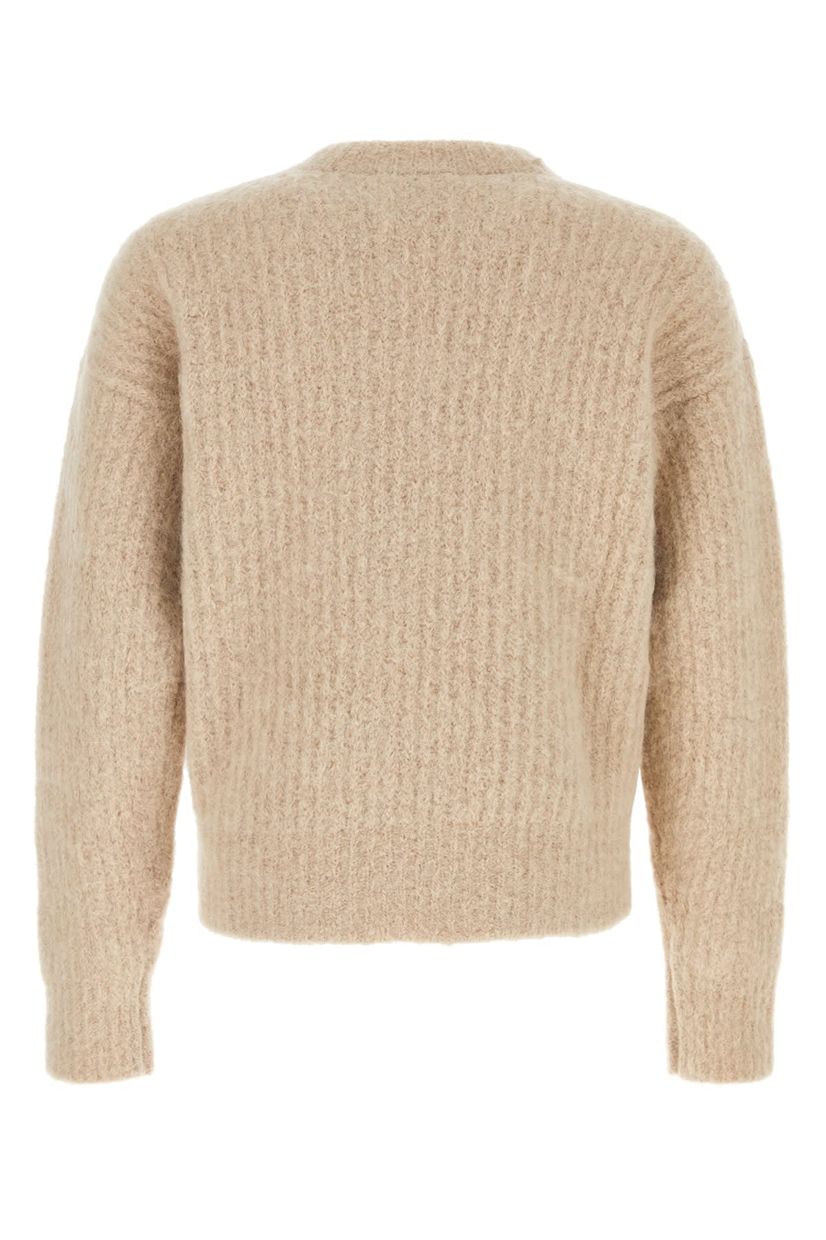Ami Alexandre Mattiussi Ami Men Ribbed Crew Neck Sweater In Beige