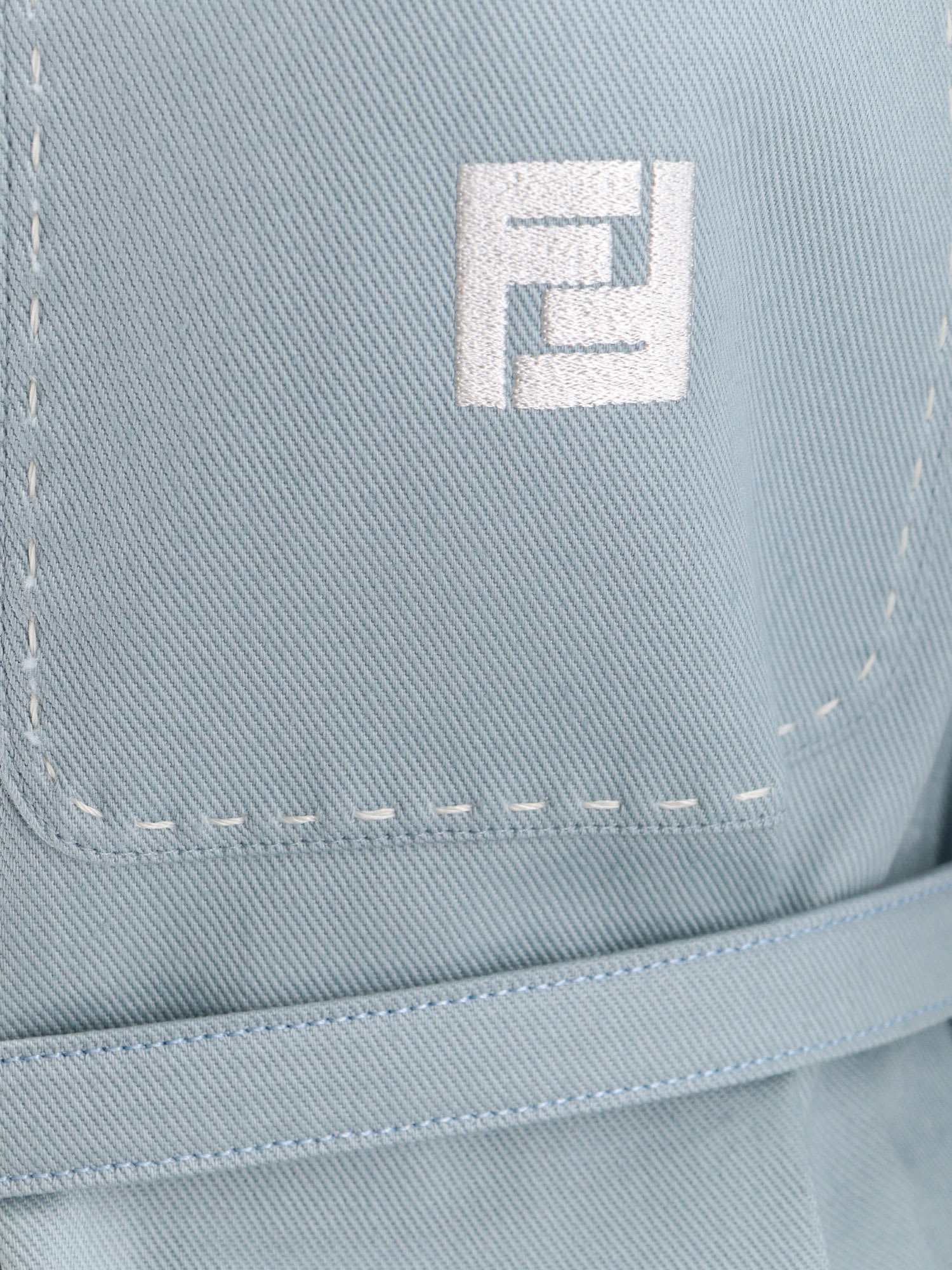 Shop Fendi Jacket In Pale Blue