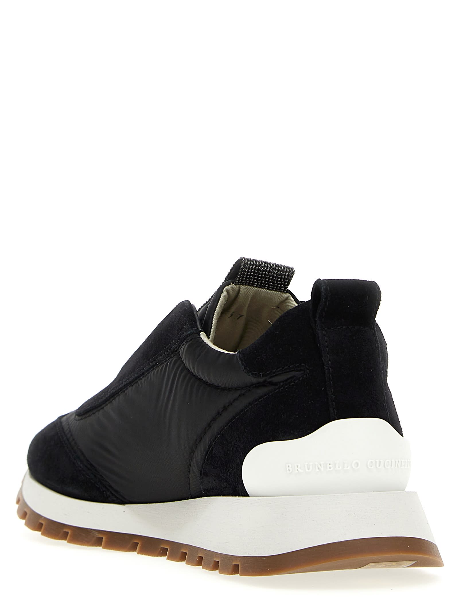 Shop Brunello Cucinelli Monile Sneakers In White/black