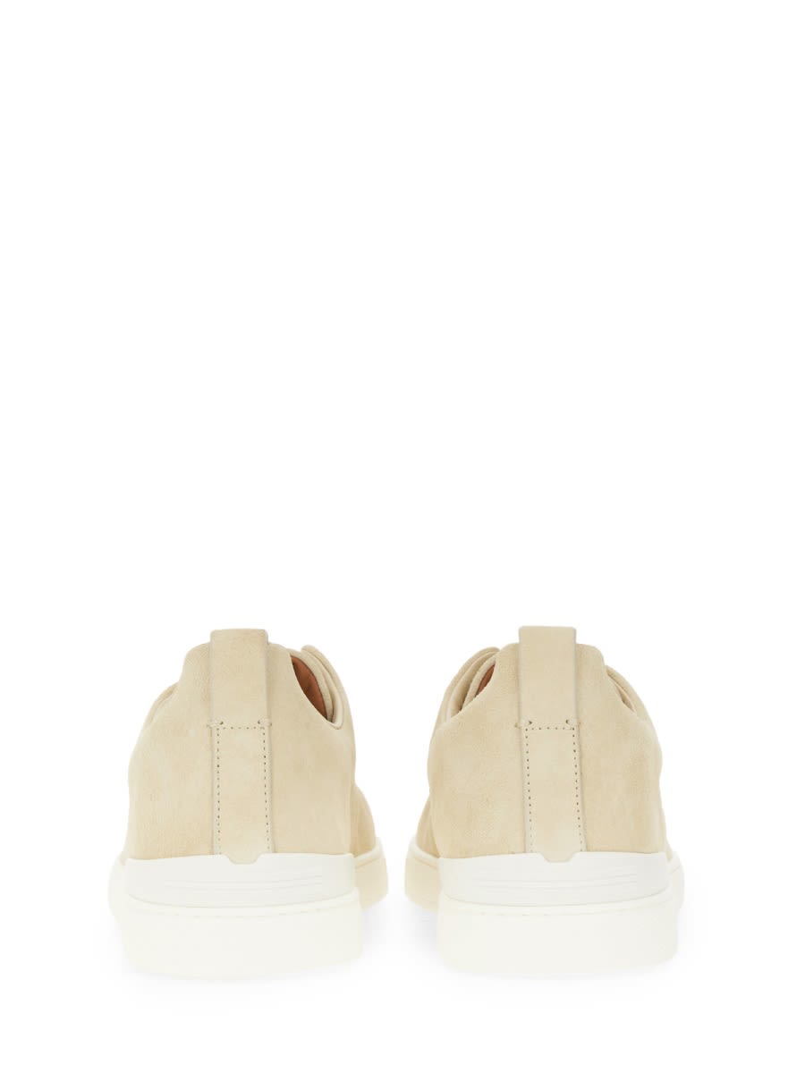 Shop Zegna Triple Stitch Sneaker In Beige