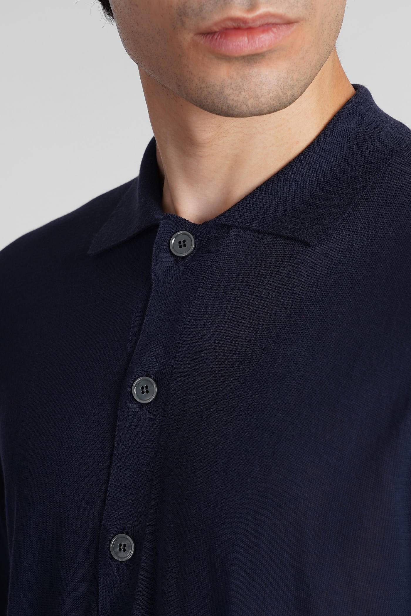 Shop Mauro Grifoni Polo In Blue Cotton