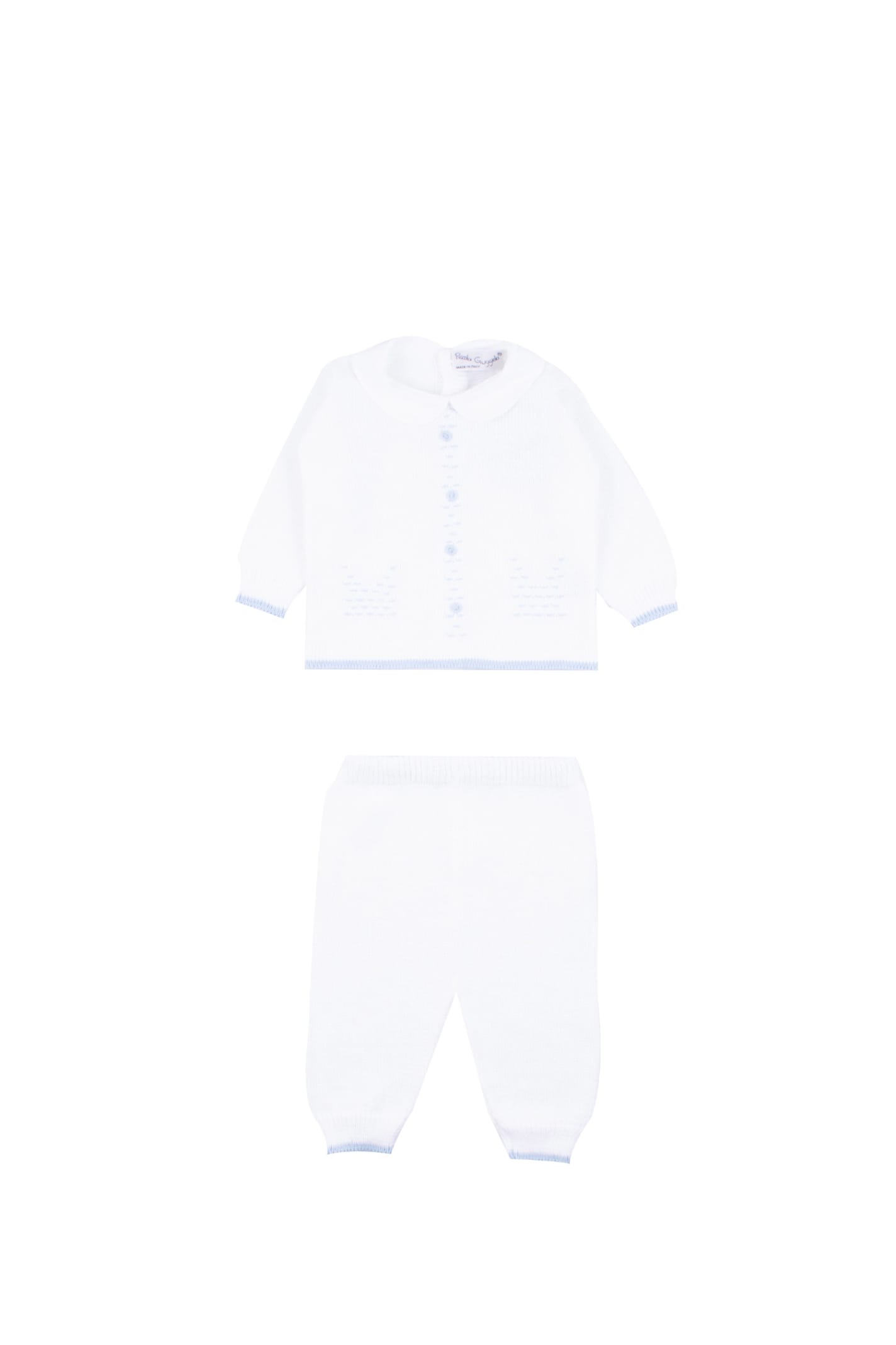 Piccola Giuggiola Babies' Set In Cotton Knit In White