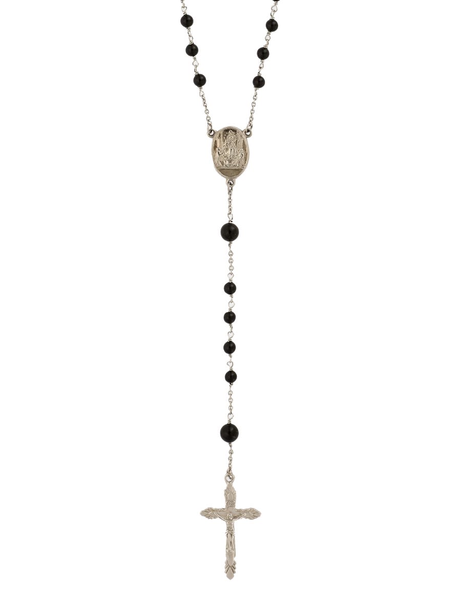Shop Dolce & Gabbana Rosary Necklace In Silver