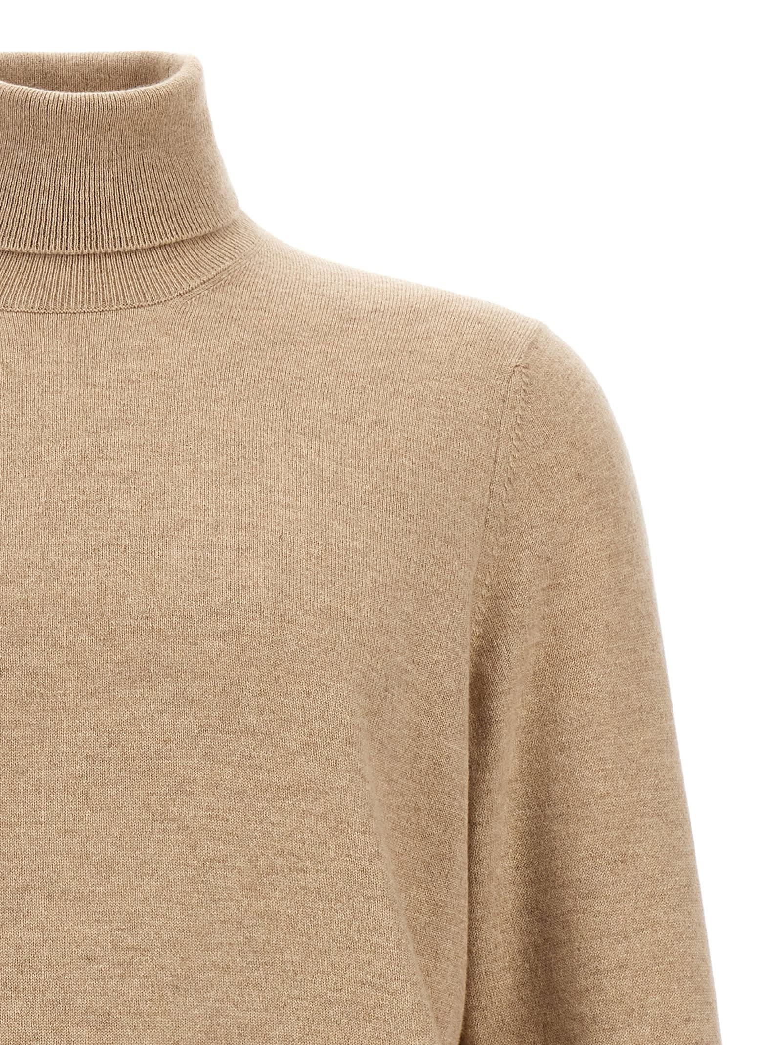 Shop Brunello Cucinelli Cashmere Turtleneck Sweater In Beige