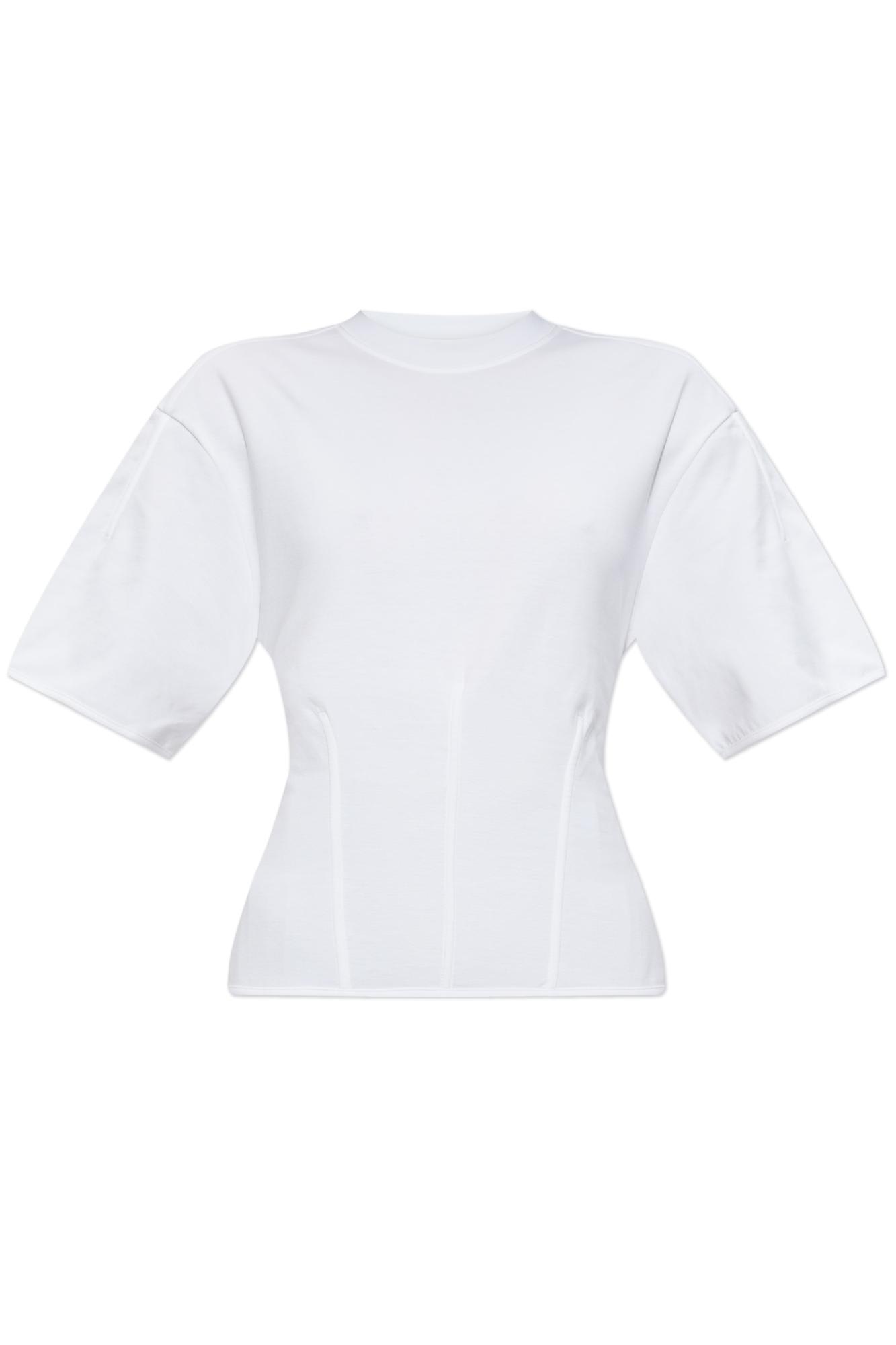 Alexander Mcqueen Top A Corsetto In Jersey In White