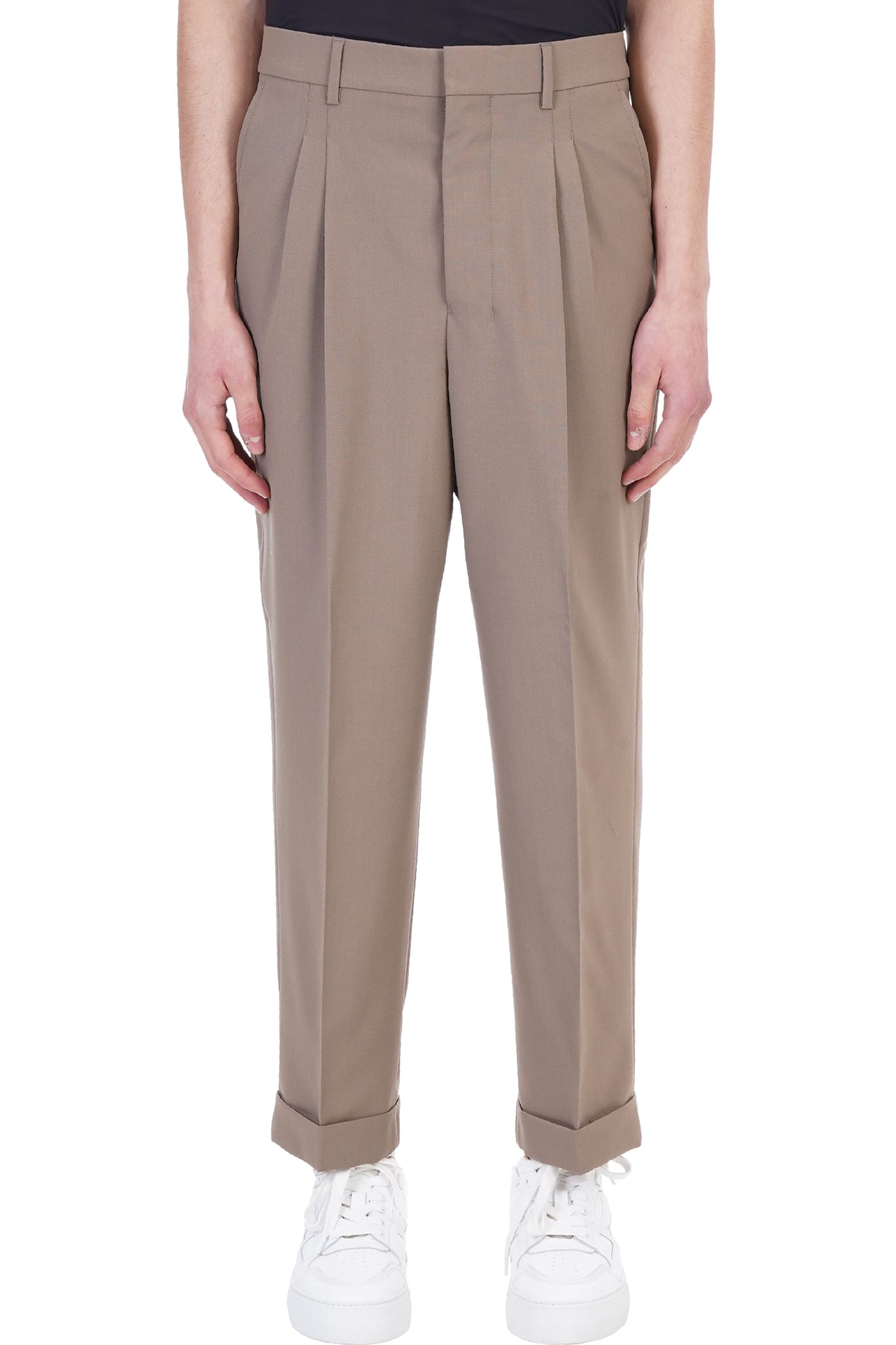 Ami Alexandre Mattiussi Pants In Taupe Wool
