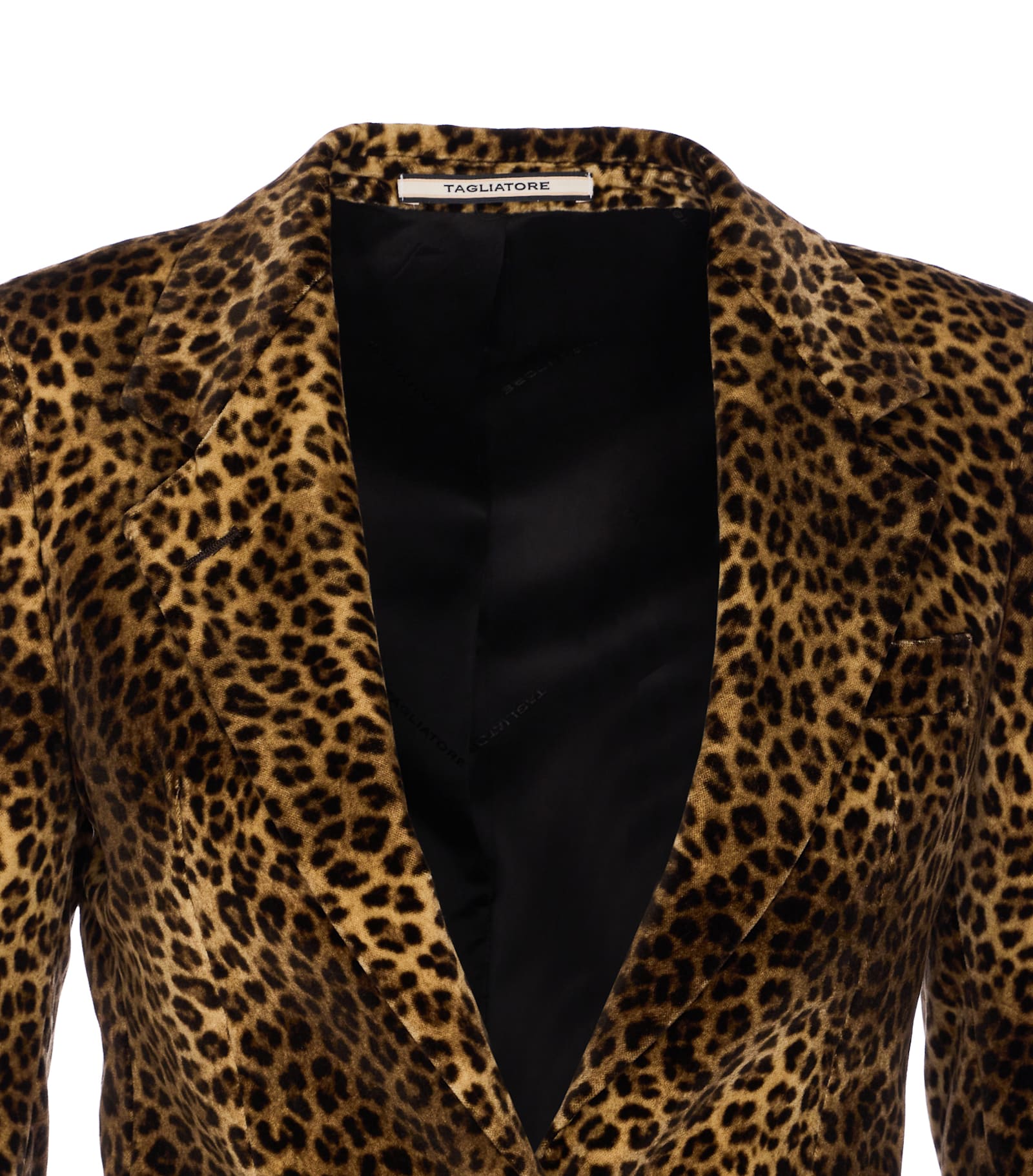 Tagliatore Single Breast Blazer Animalier Jackets Animalier In Brown