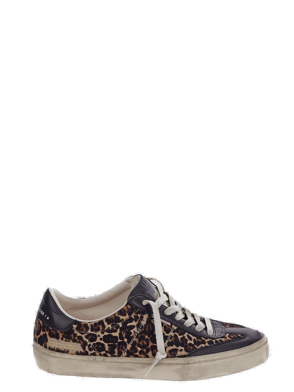 Shop Golden Goose Soul Star Leopard Printed Sneakers In Brown