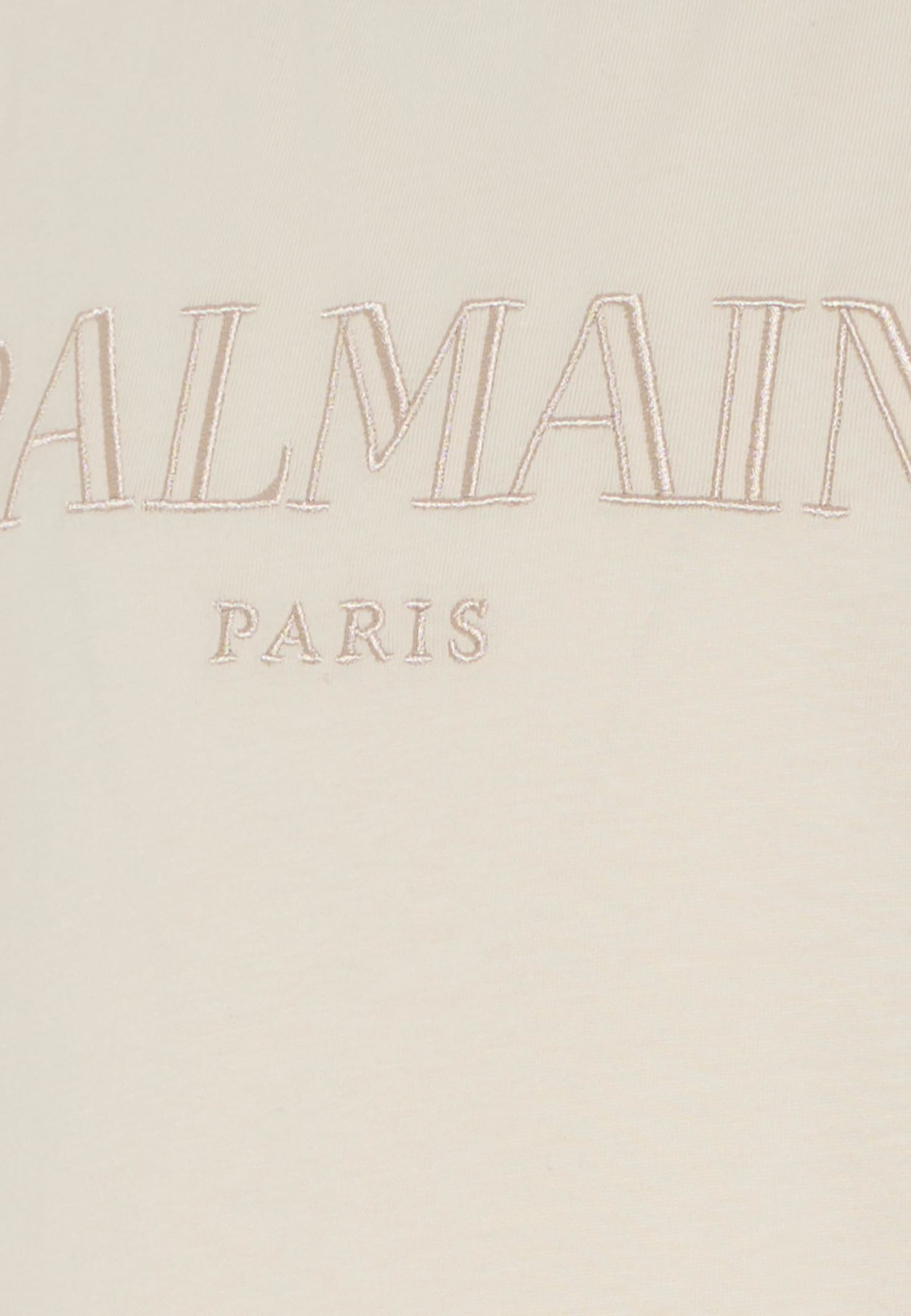 Balmain Beige T-shirt With Logo For Kids In Neutral