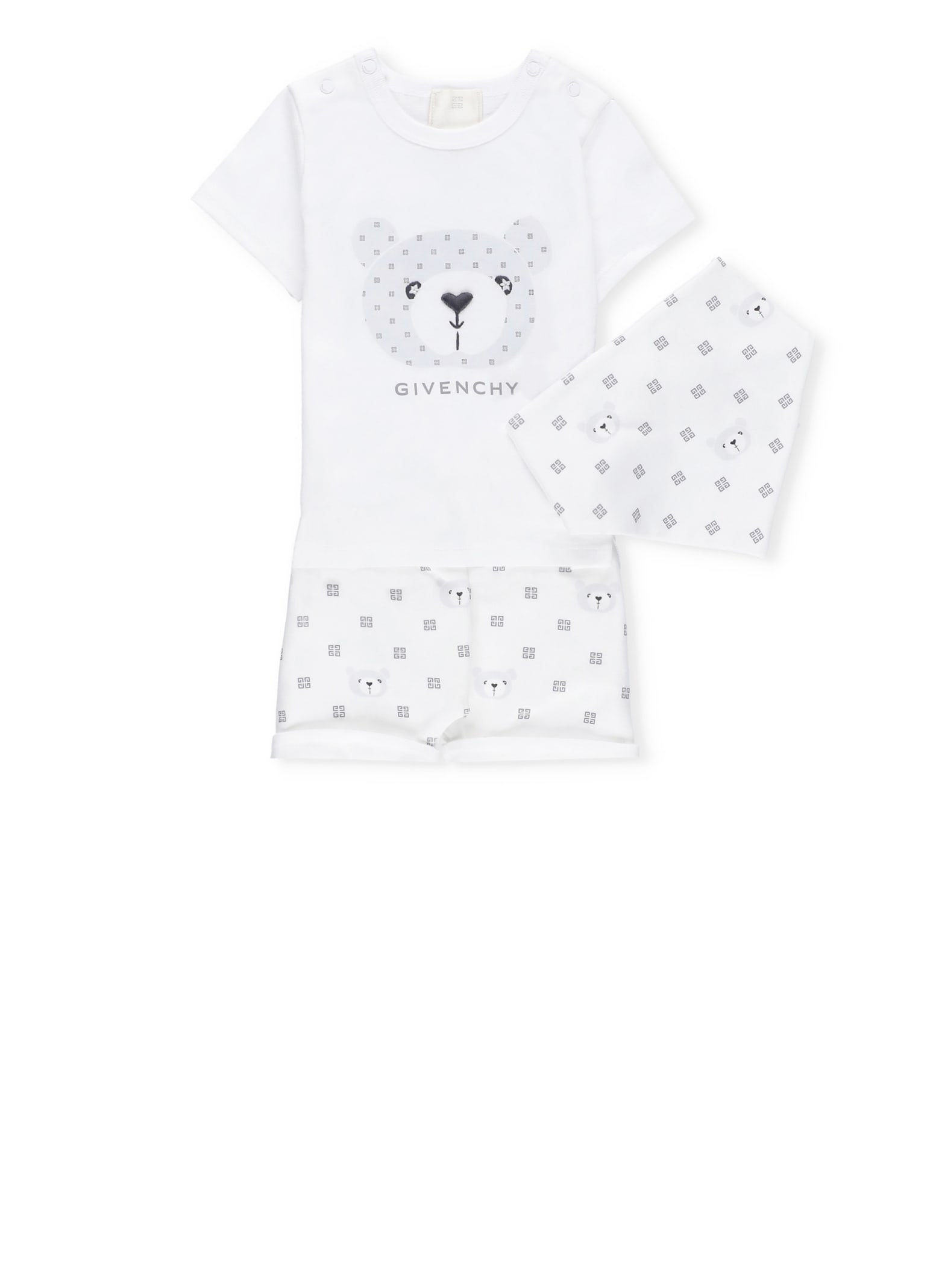 Shop Givenchy Cotton Three-piece Set In White