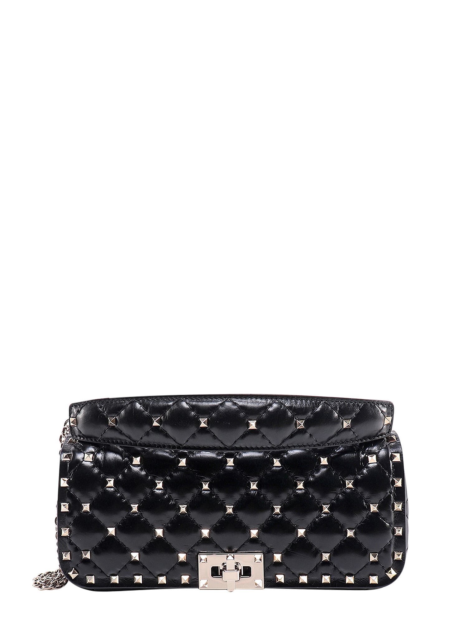 Rockstud Spike Small Leather Shoulder Bag in Black - Valentino Garavani