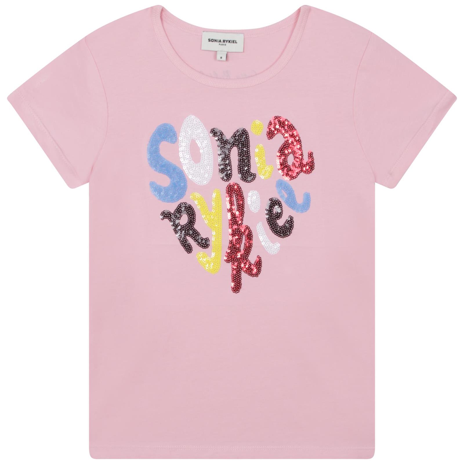 Sonia Rykiel Kids' T-shirt With Decoration In Pink