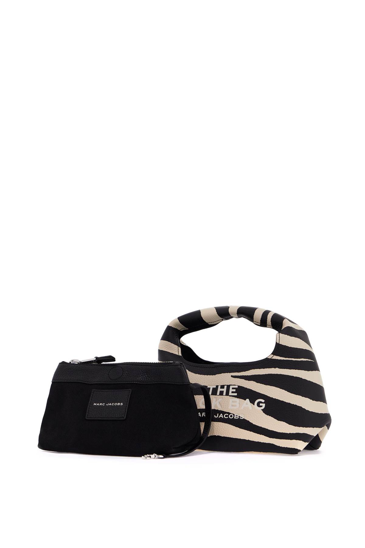 Shop Marc Jacobs The Zebra Leather Mini Sack Bag In Black/white (black)