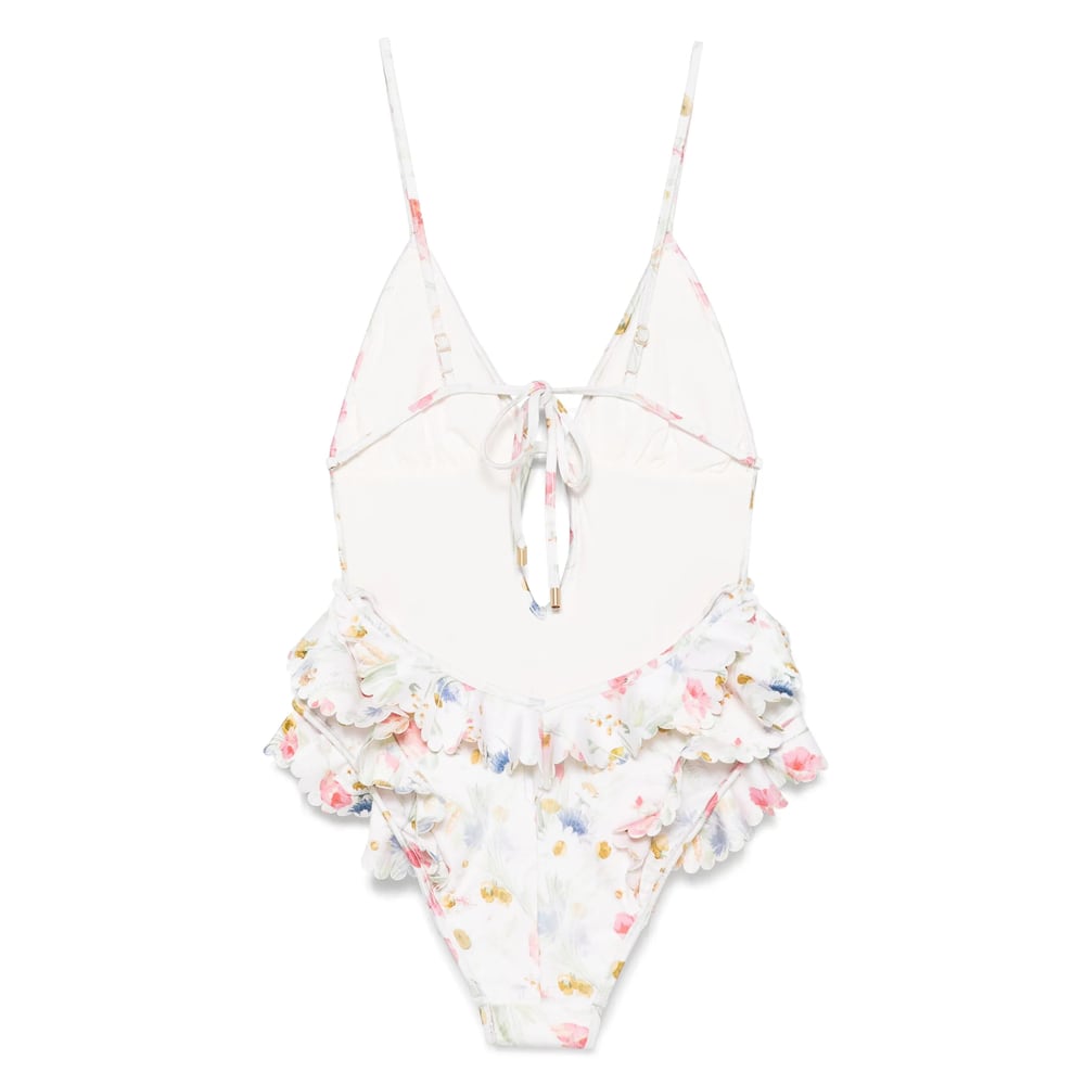 Zimmermann Lucky Waterfall Frill One Piece Swimsuit In Multi