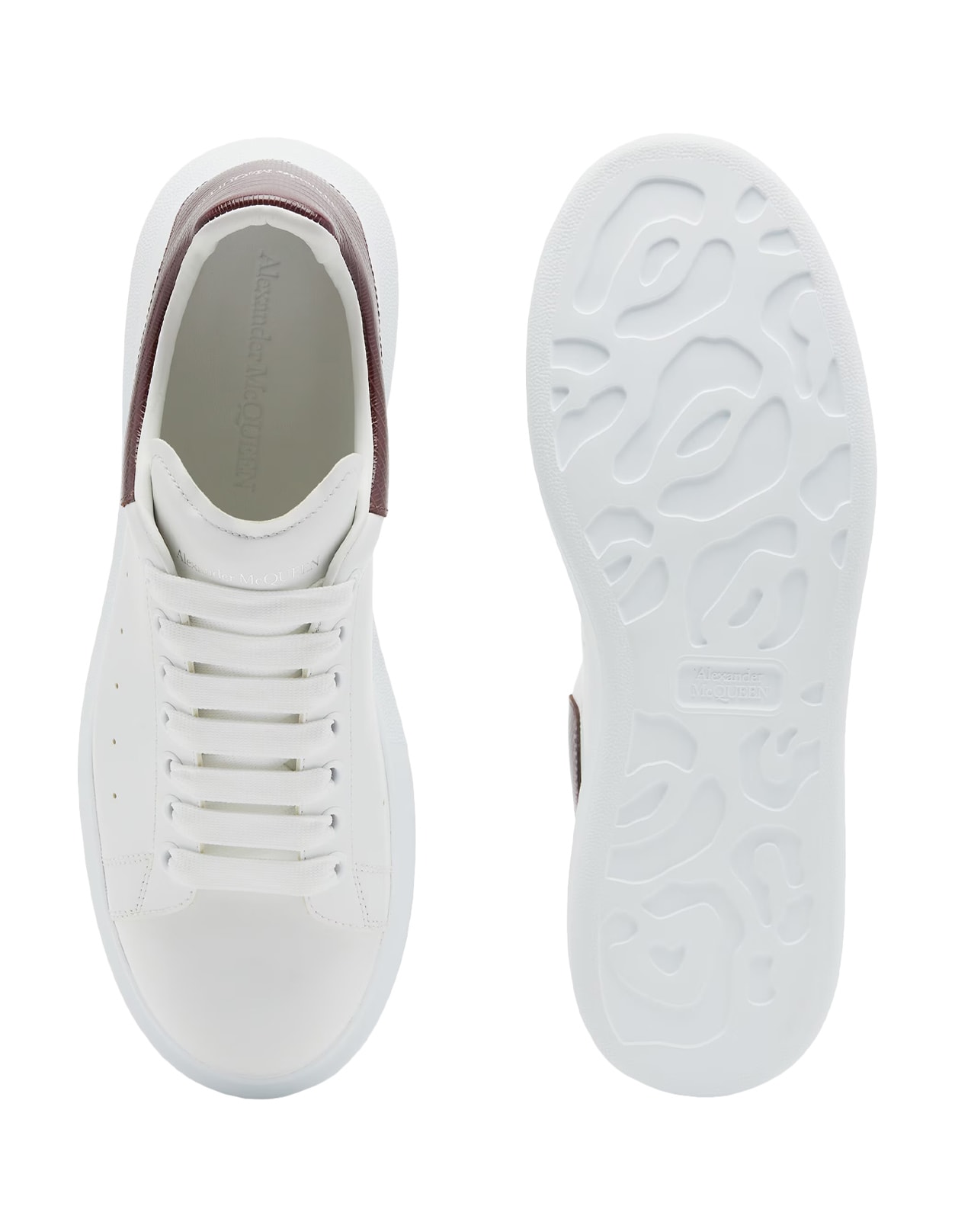 Shop Alexander Mcqueen Oversized Sneakers In White/burgundy