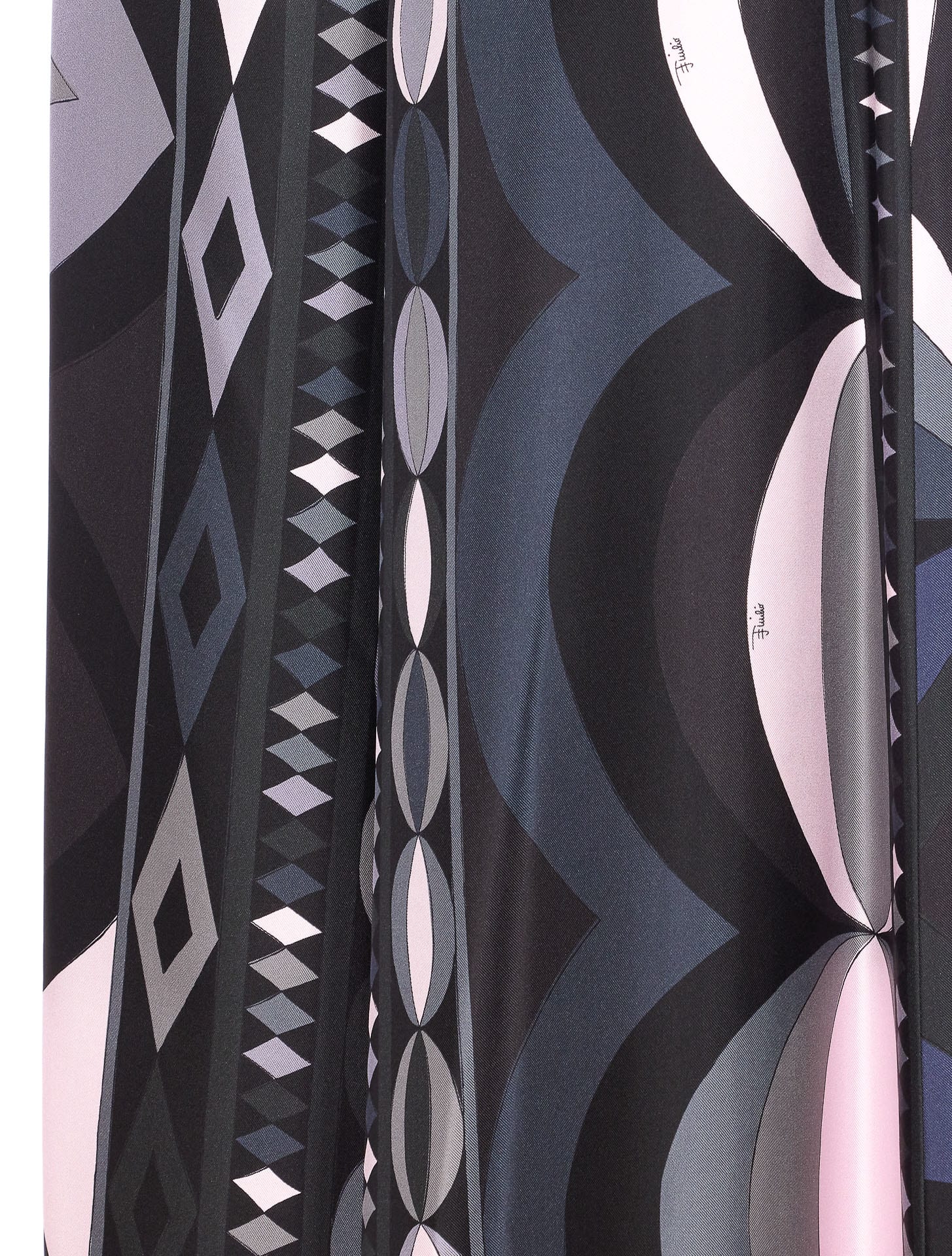 Pucci Geometric High Waist Wide Leg Trousers In Black