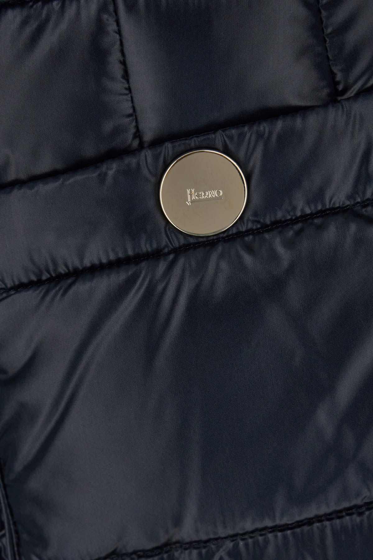 Shop Herno Navy Blue Nylon Maria Down Jacket