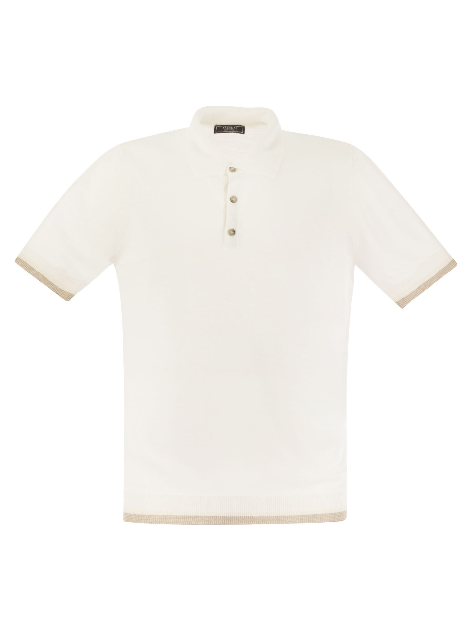 Shop Peserico Linen And Cotton Yarn Jersey In White