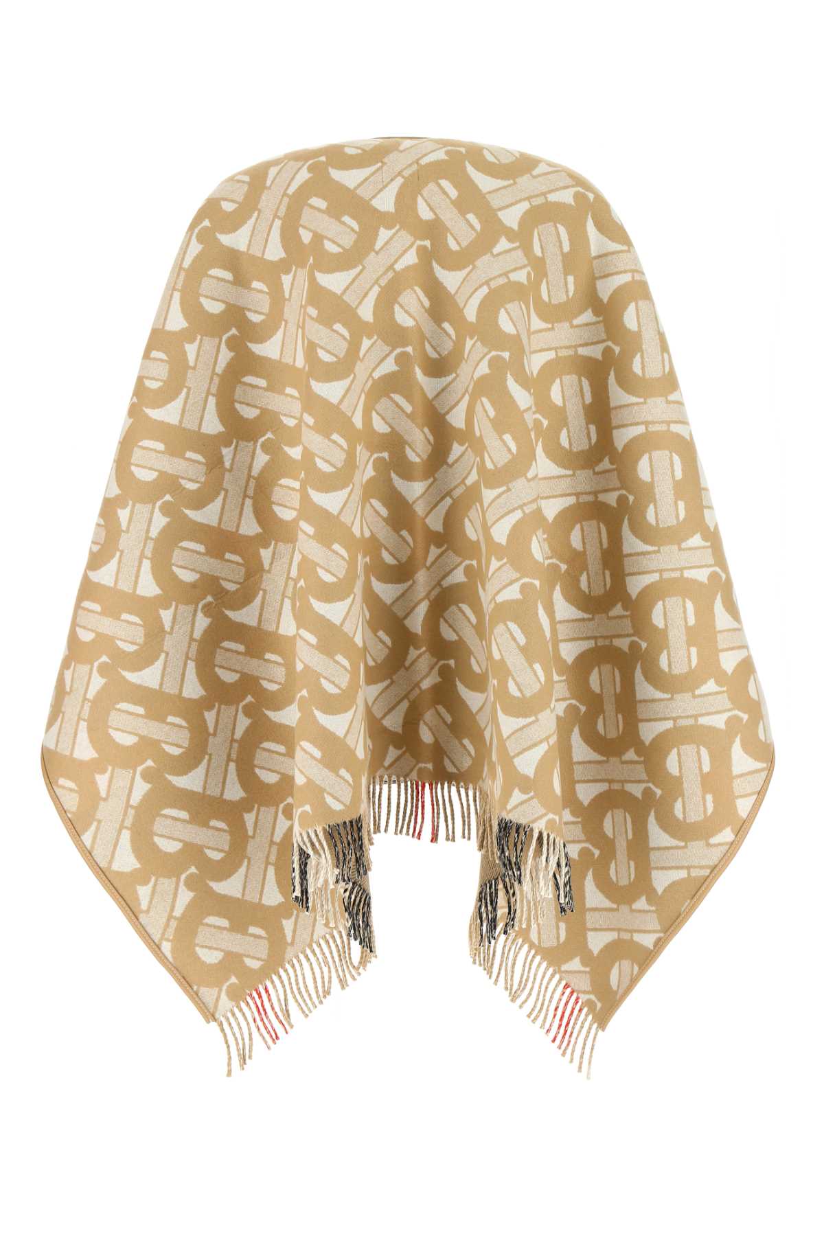 Shop Burberry Embroidered Wool Blend Cape In A7026