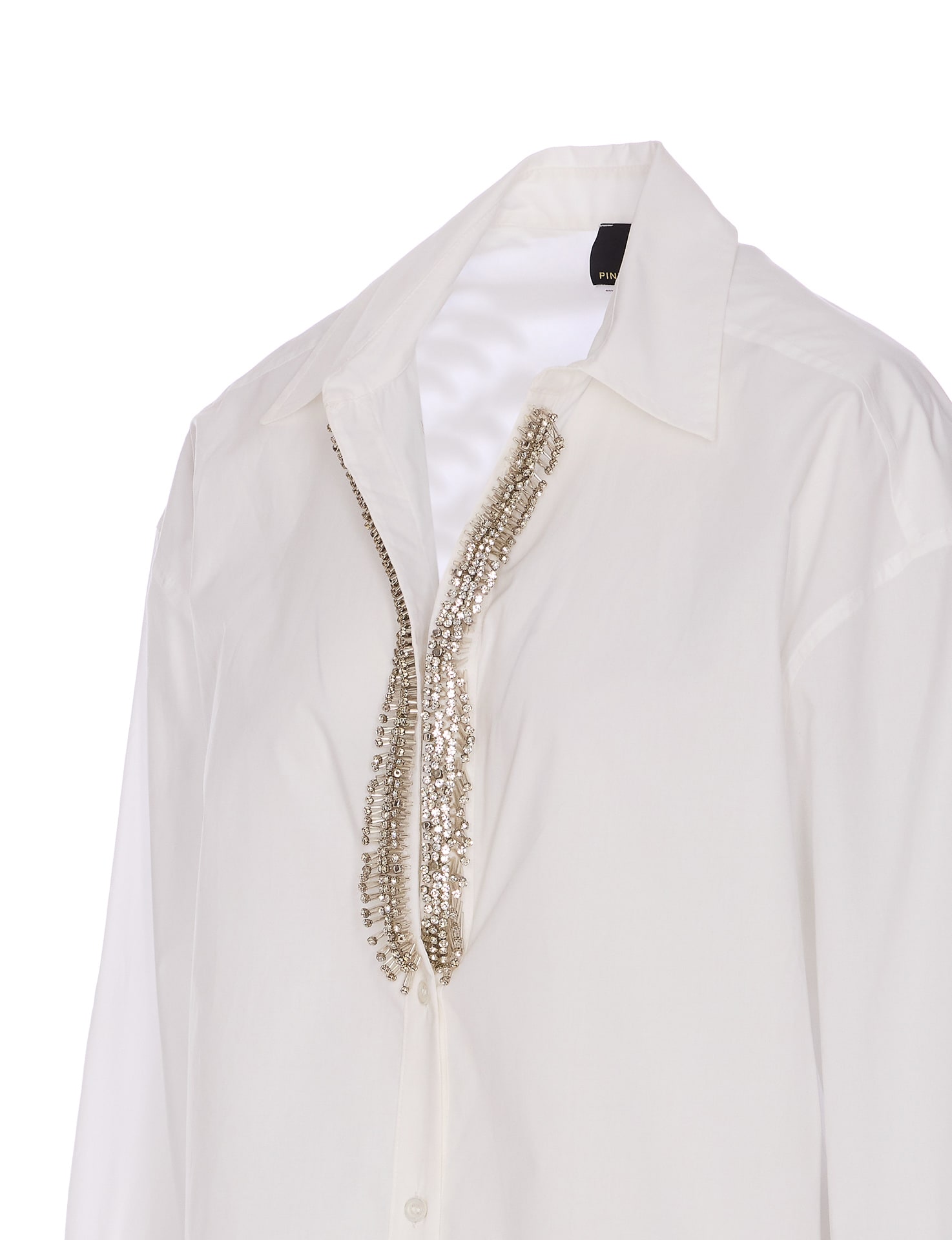 Pinko White Cotton Shirt With Classic Collar In White