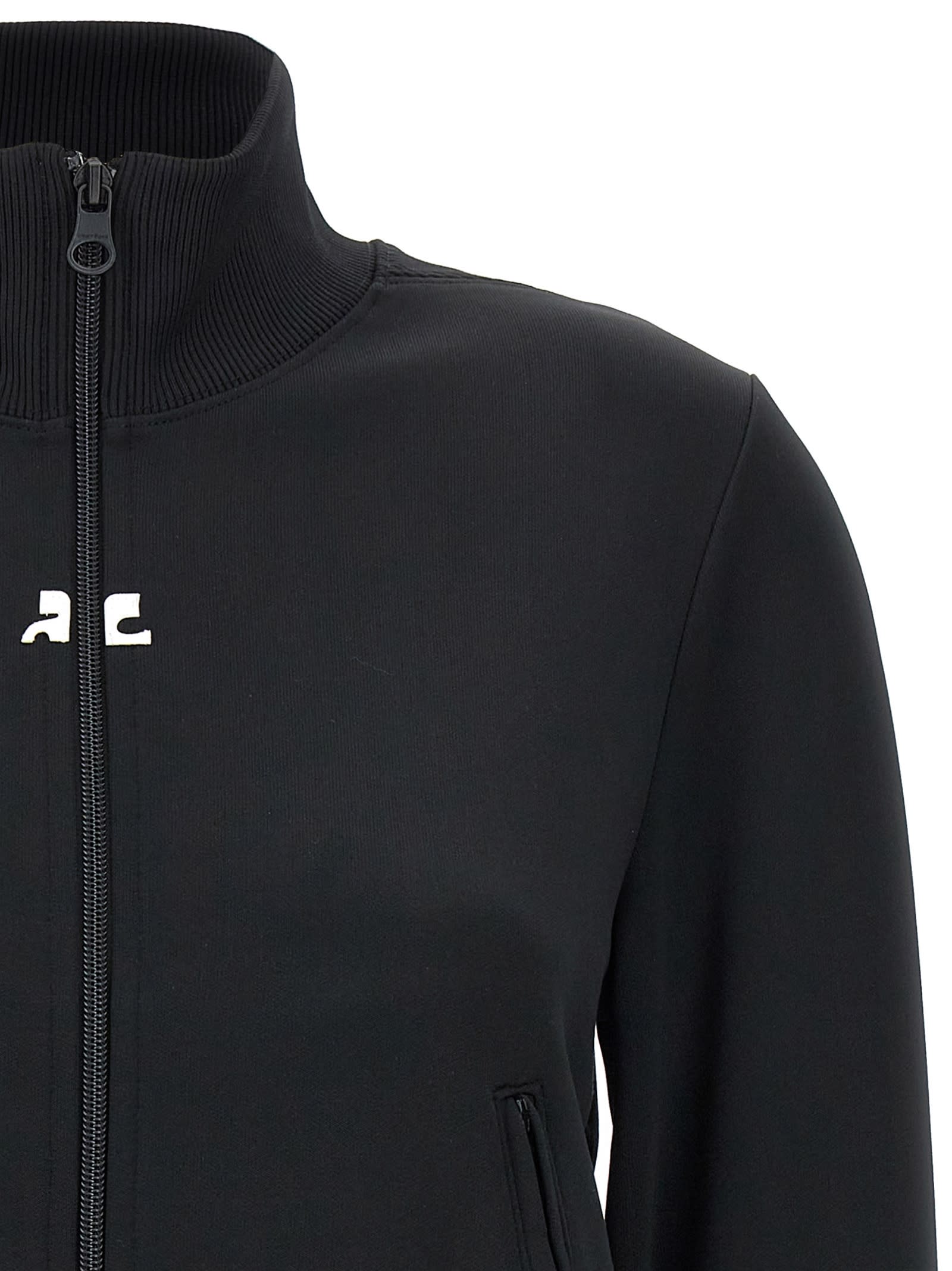 Shop Courrèges Interlock Track Sweatshirt In Black