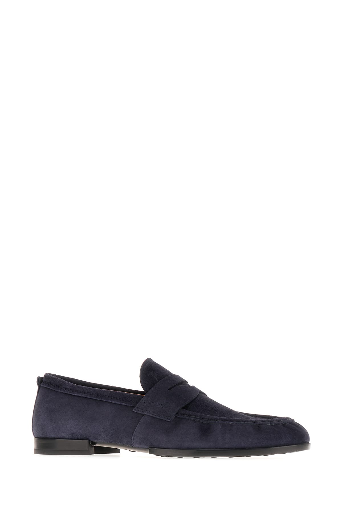 Shop Tod's Blue Suede Loafers In U801