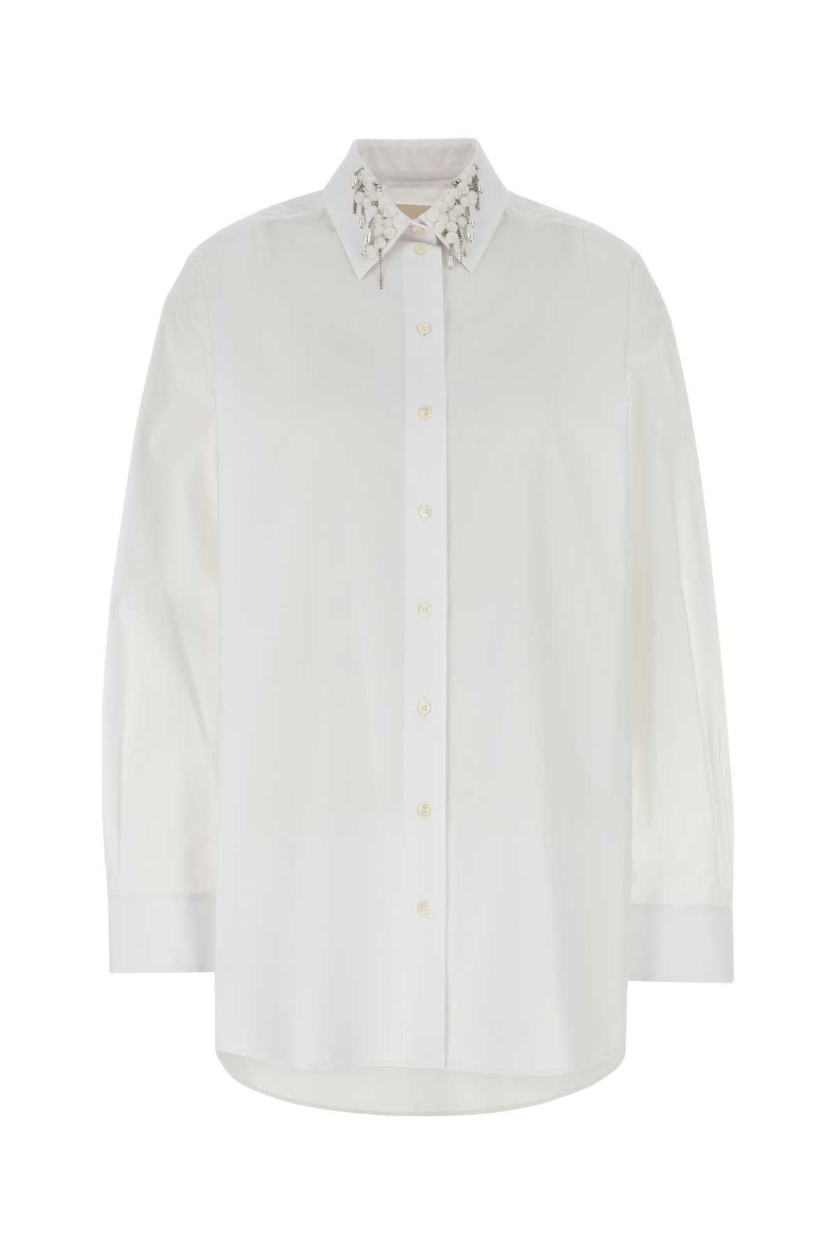 Givenchy Camicia Oversize In Popeline Bianco Donna In White