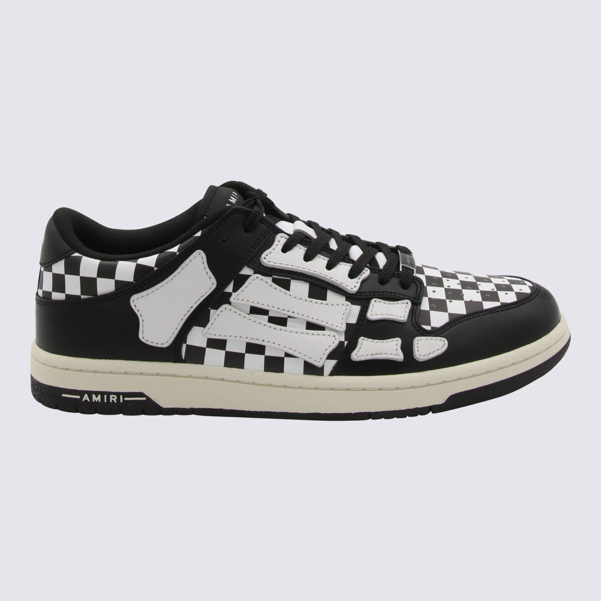 Shop Amiri Black And White Leather Sneakers