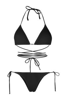 Shop Reina Olga The Miami Bikini Set In Black
