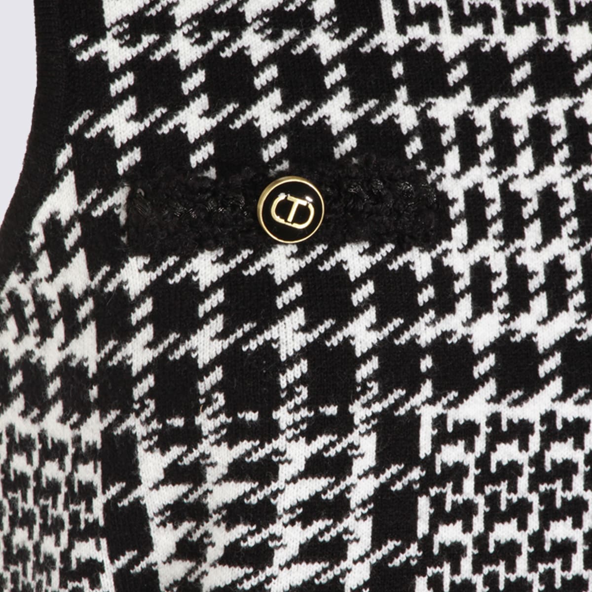 Twinset Black And White Viscose Dress