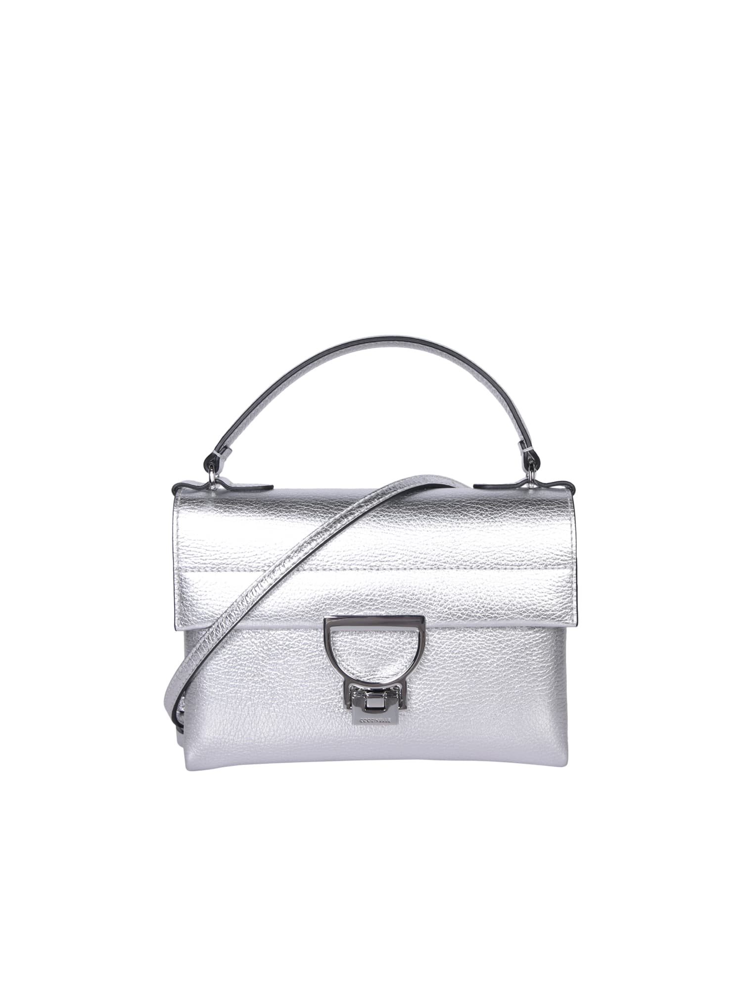Coccinelle Binxie Mini Top Handle Silver Bag In Metallic