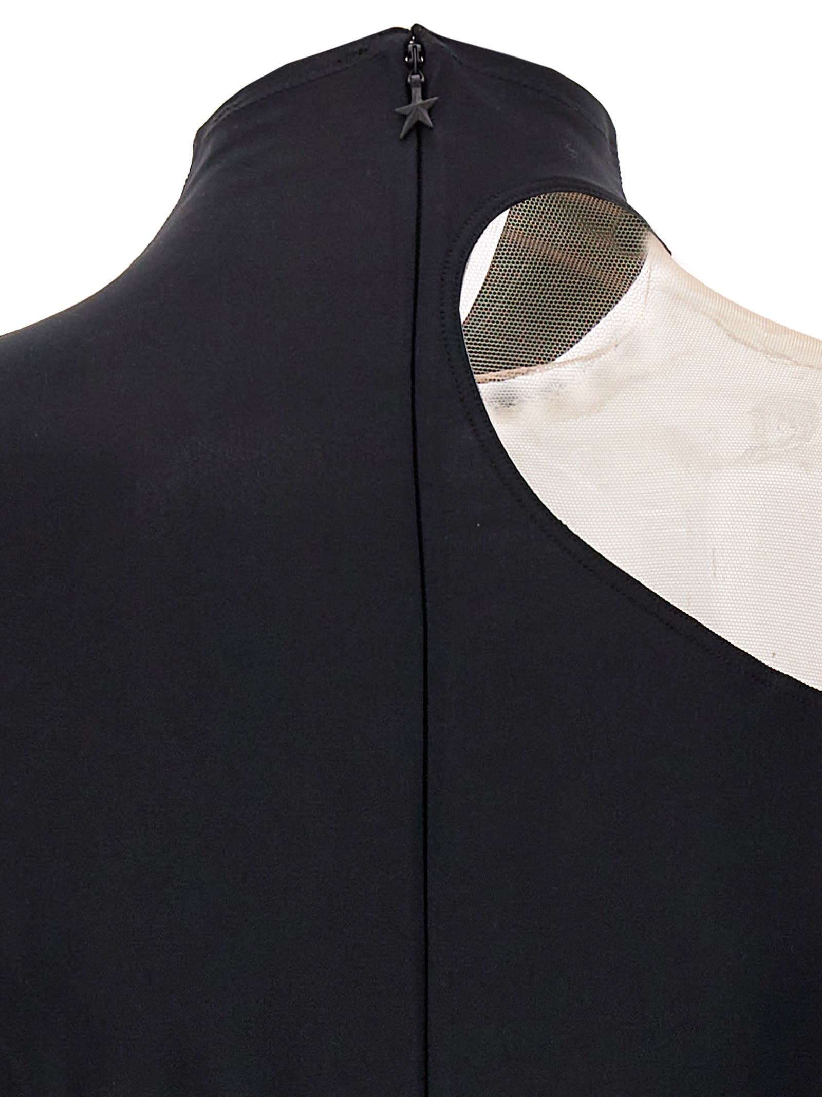 Shop Mugler Transparent Tulle Bodysuit In Black
