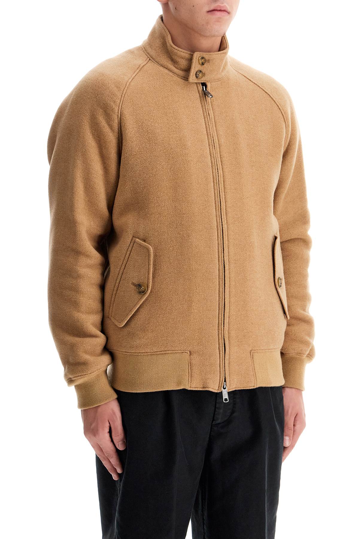 Shop Baracuta Harrington G9 Wool Jacket  In Camel