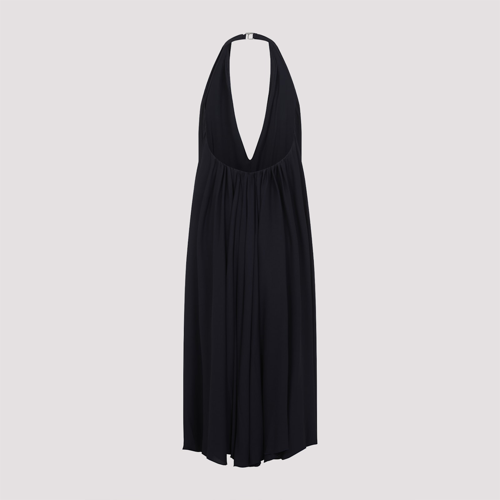Jacquemus The Norma Draped Maxi Halter Dress In Dark Navy