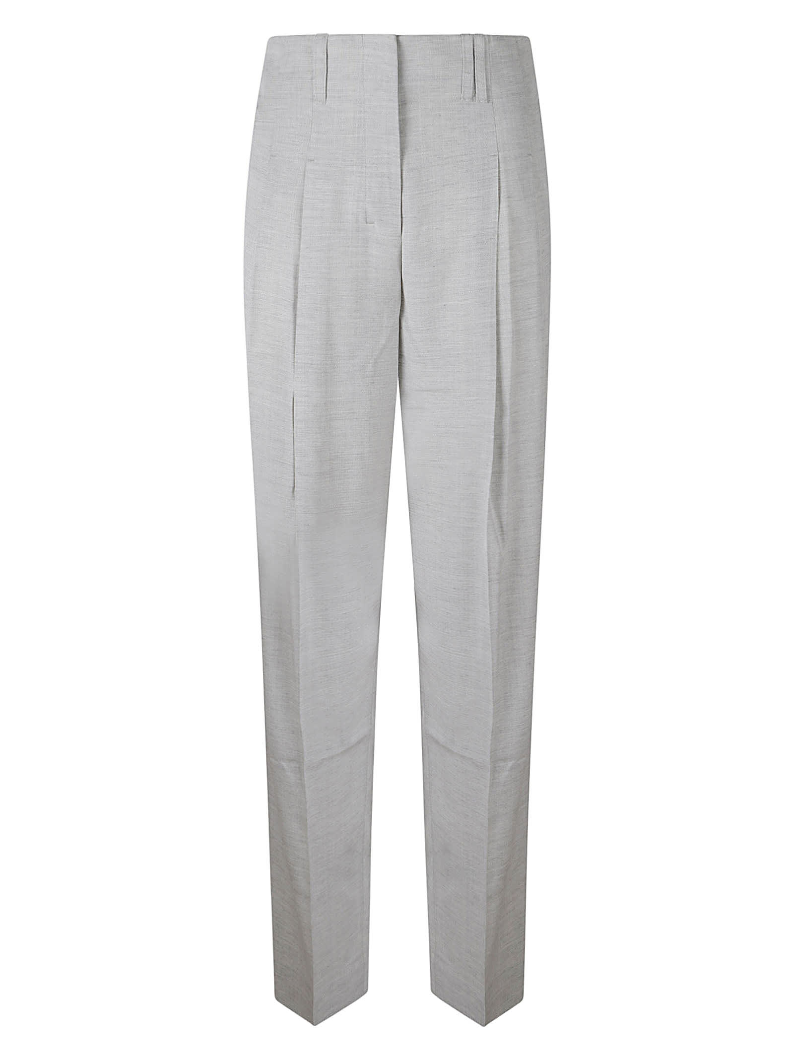 Shop Jacquemus Pleat Detail Plain Trousers In 910 Light Grey