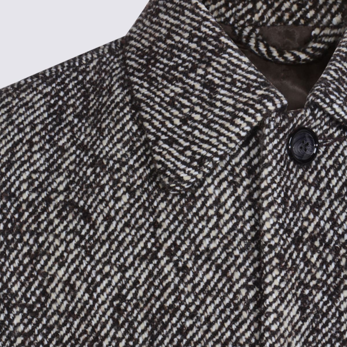 Nn07 Herringbone Pattern Mid-length Coat With Long Sleeves In Gray