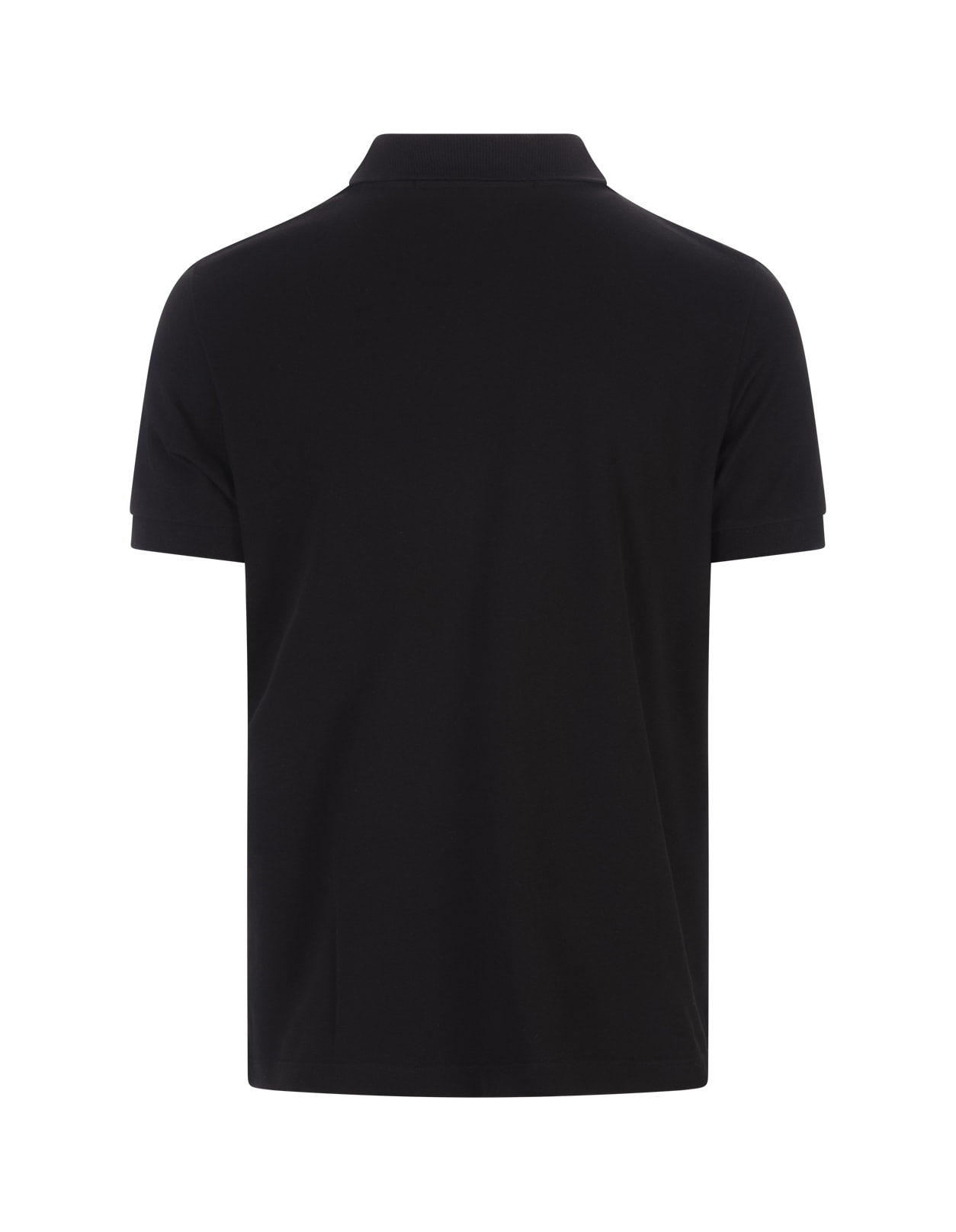Shop Stone Island Black Piqué Slim Fit Polo Shirt