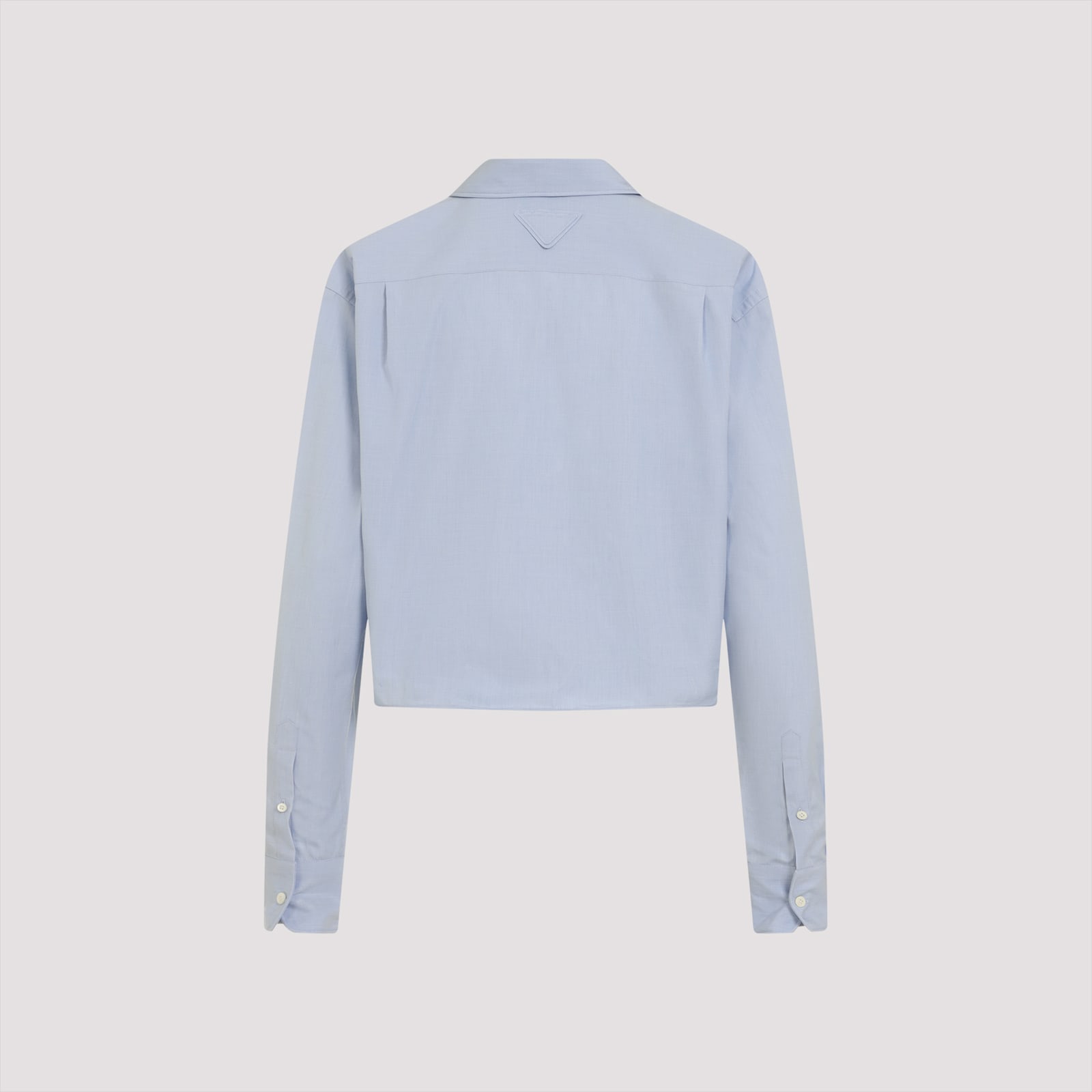 Prada Camicia In Popeline Azzurro Donna In Cielo