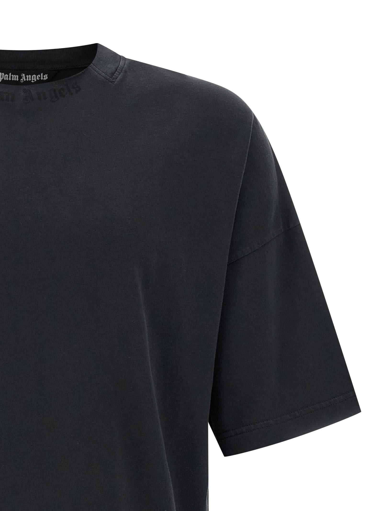 Palm Angels Logo-tag Round-neck T-shirt In Black