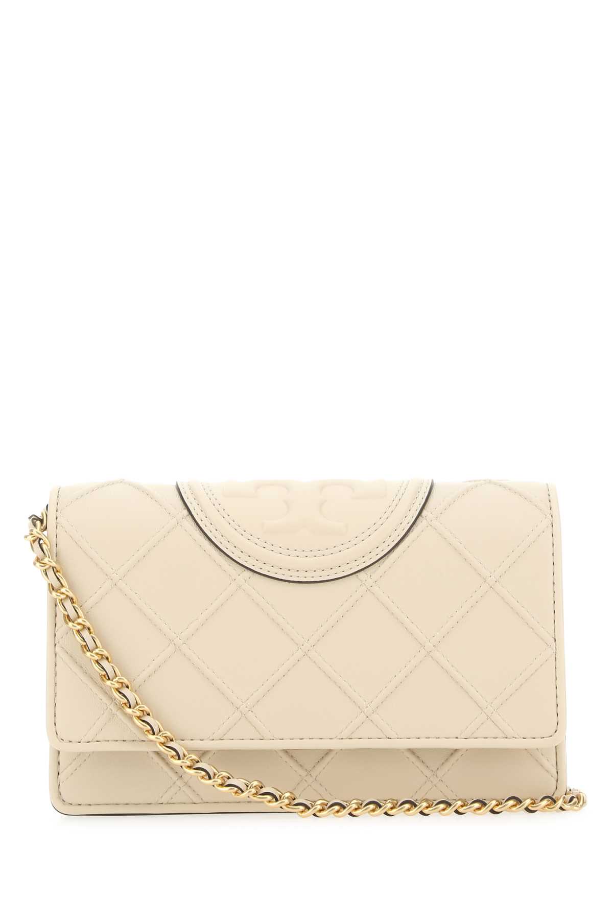 Shop Tory Burch Ivory Leather Fleming Clutch In 122