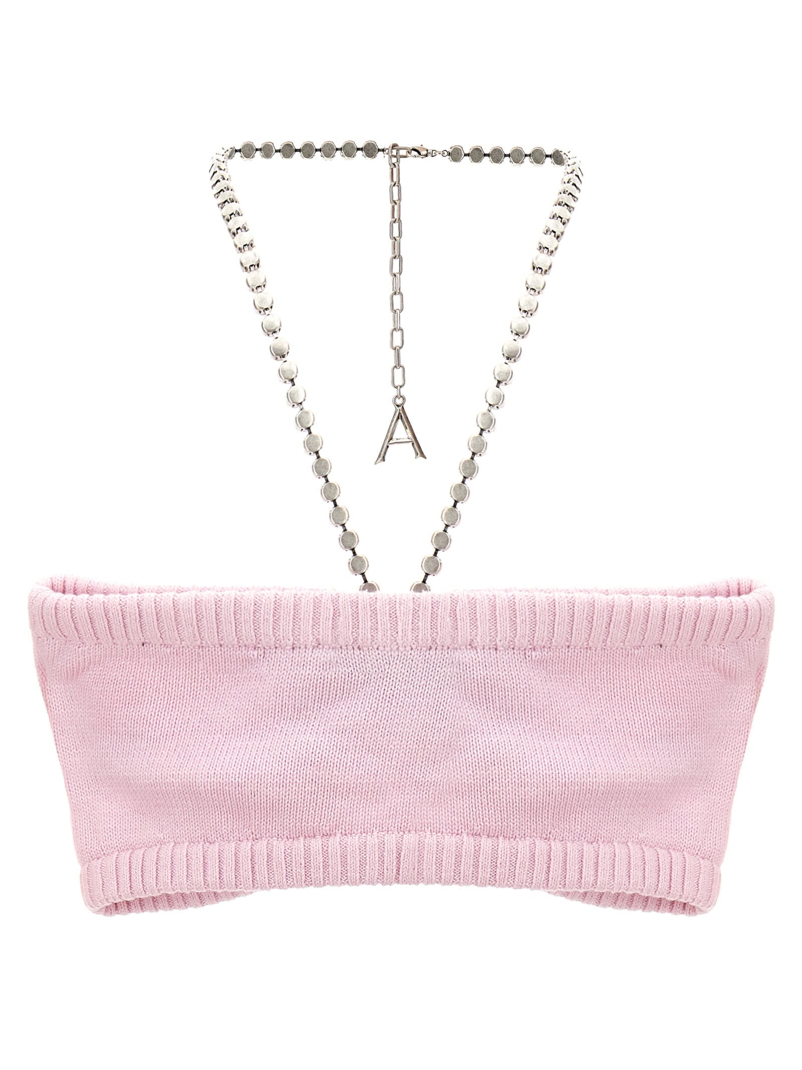 AREA CRYSTAL BUTTERFLY KNIT BANDEAU TOP 