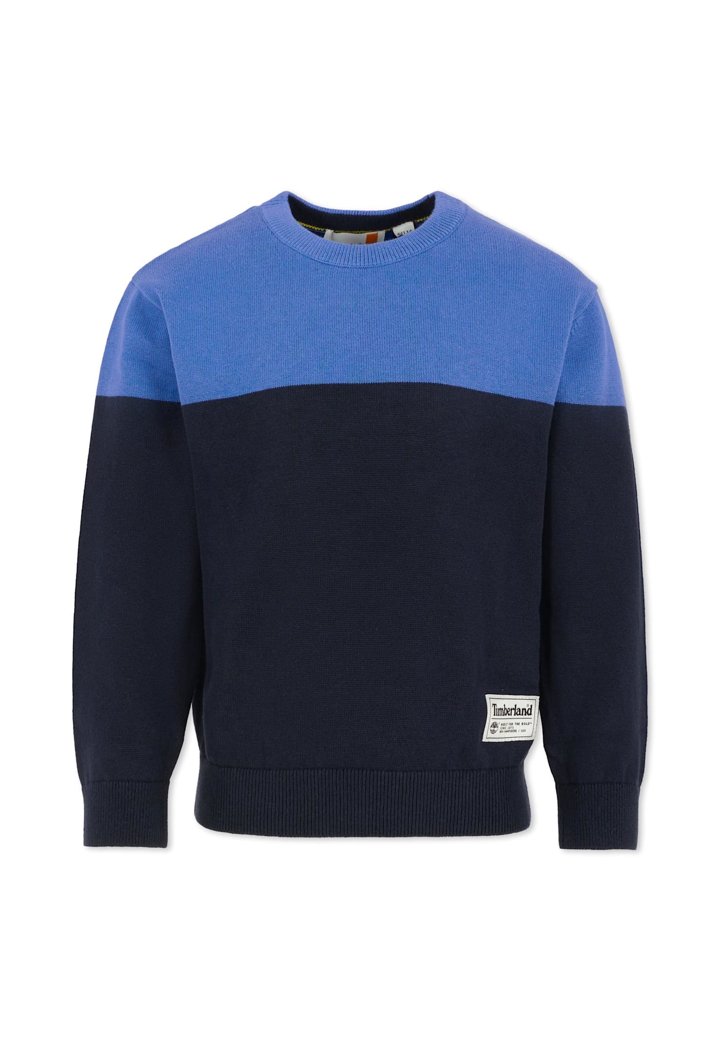 Timberland Blue Sweater For Boy With Patch In Blue