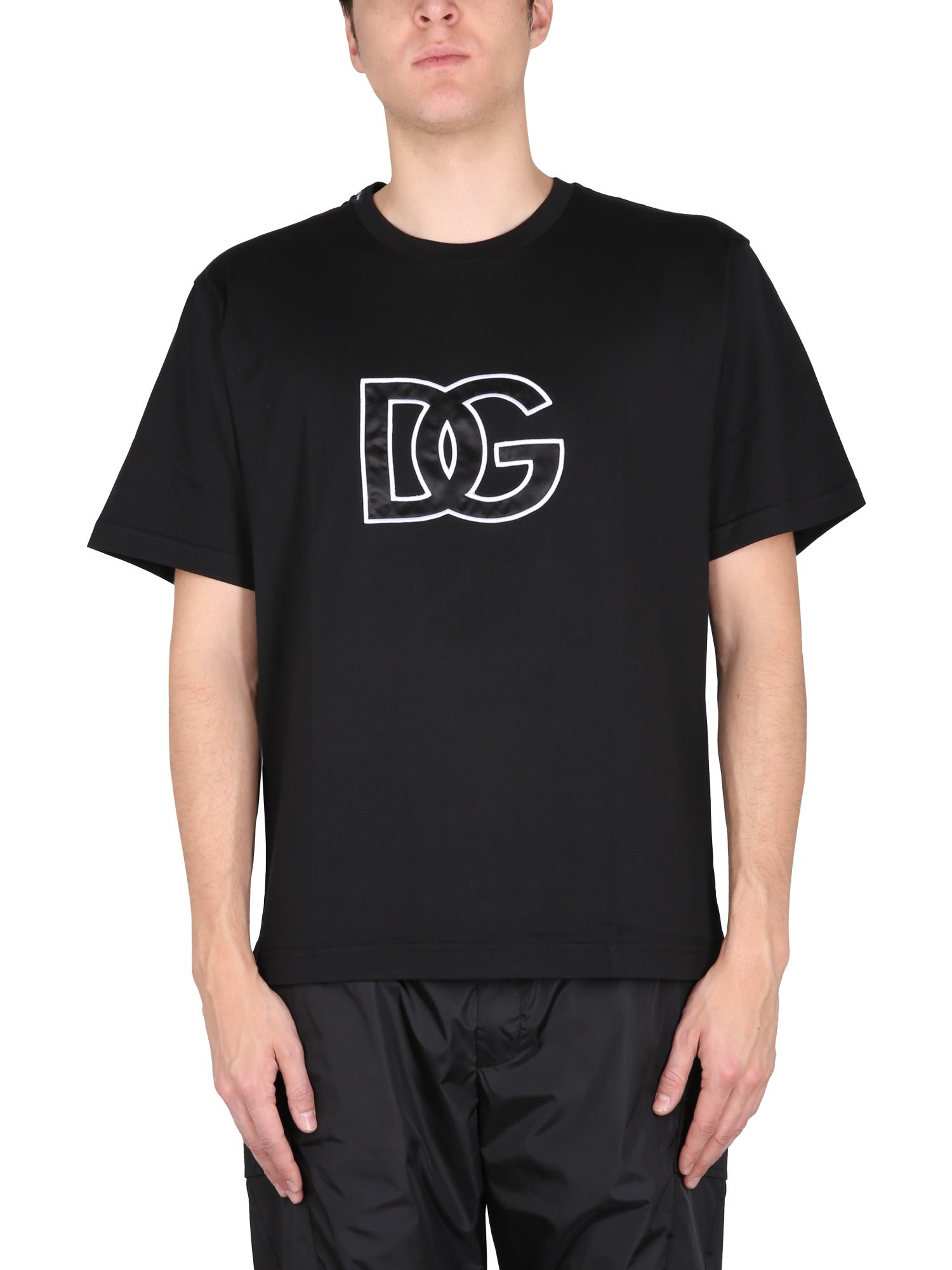 DOLCE & GABBANA T-SHIRT WITH LOGO EMBROIDERY