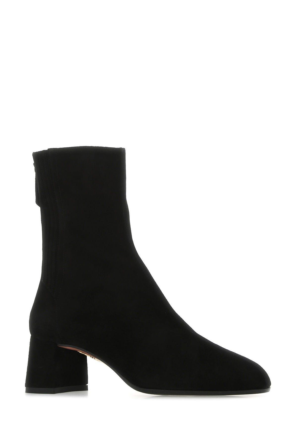 Shop Aquazzura Black Suede Saint Honorè 50 Ankle Boots In Non Definito