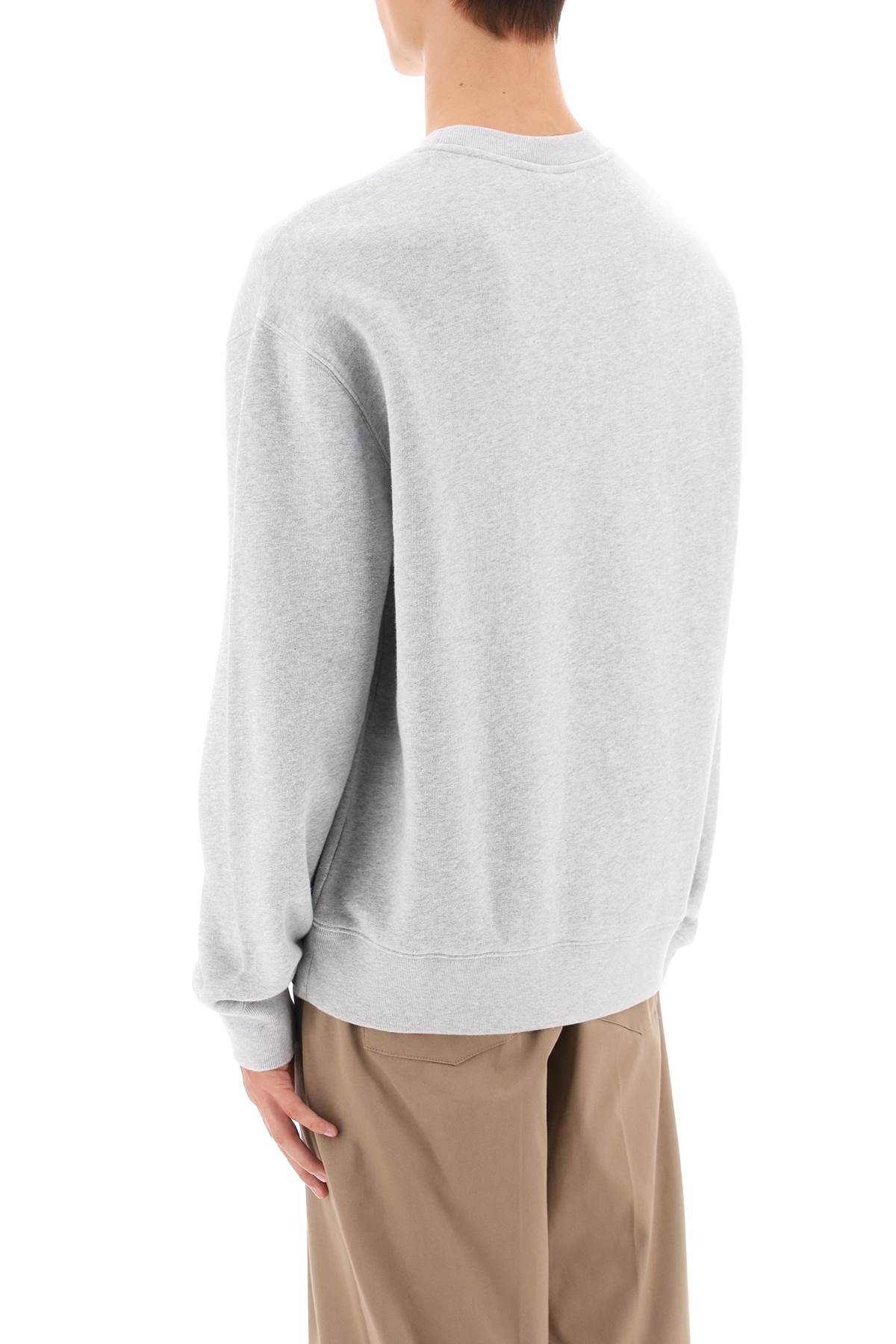 Shop Maison Kitsuné College Fox Print Sweatshirt In Grey