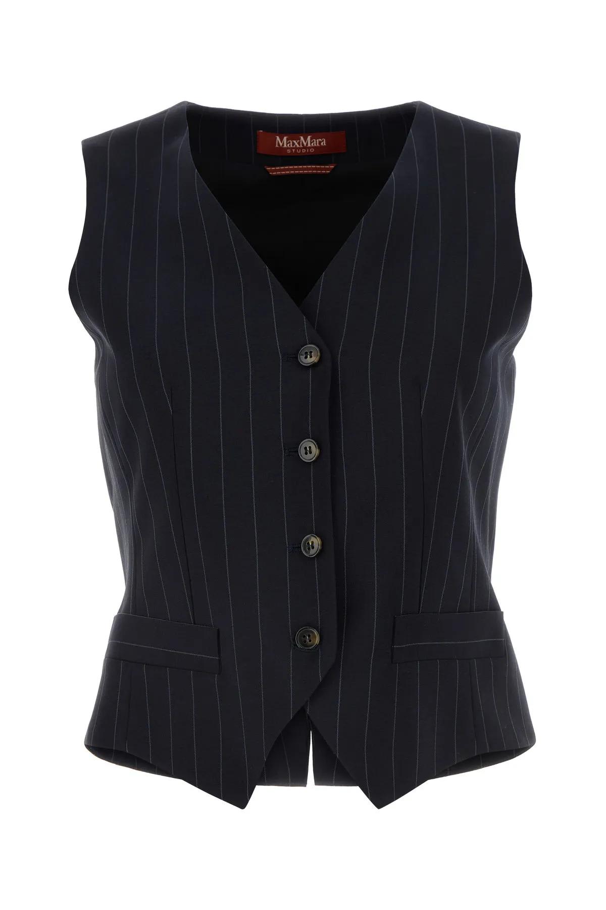 MAX MARA EMBROIDERED WOOL ABOVE VEST