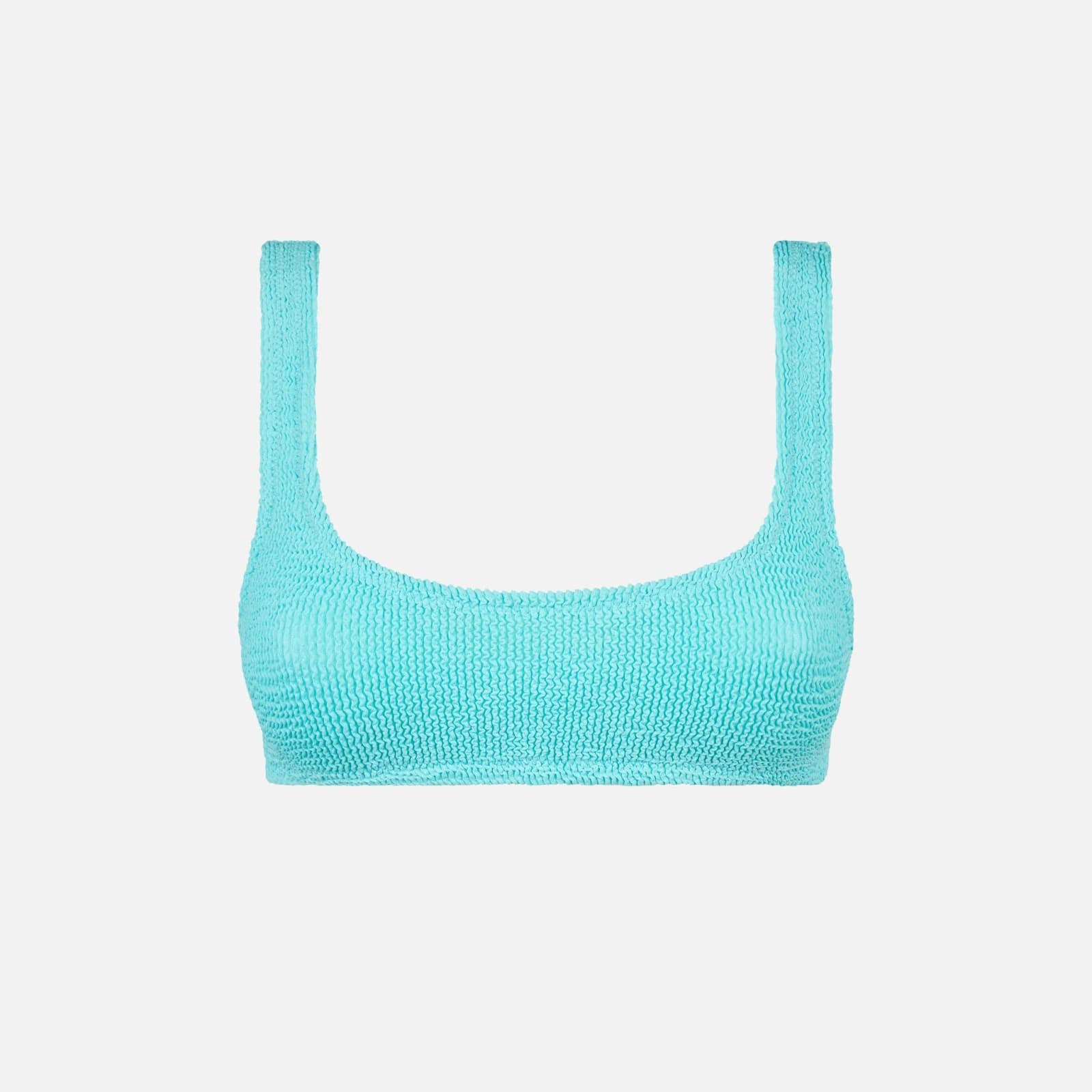 Mc2 Saint Barth Woman Water Green Crinkle Bralette Swimsuit In Green